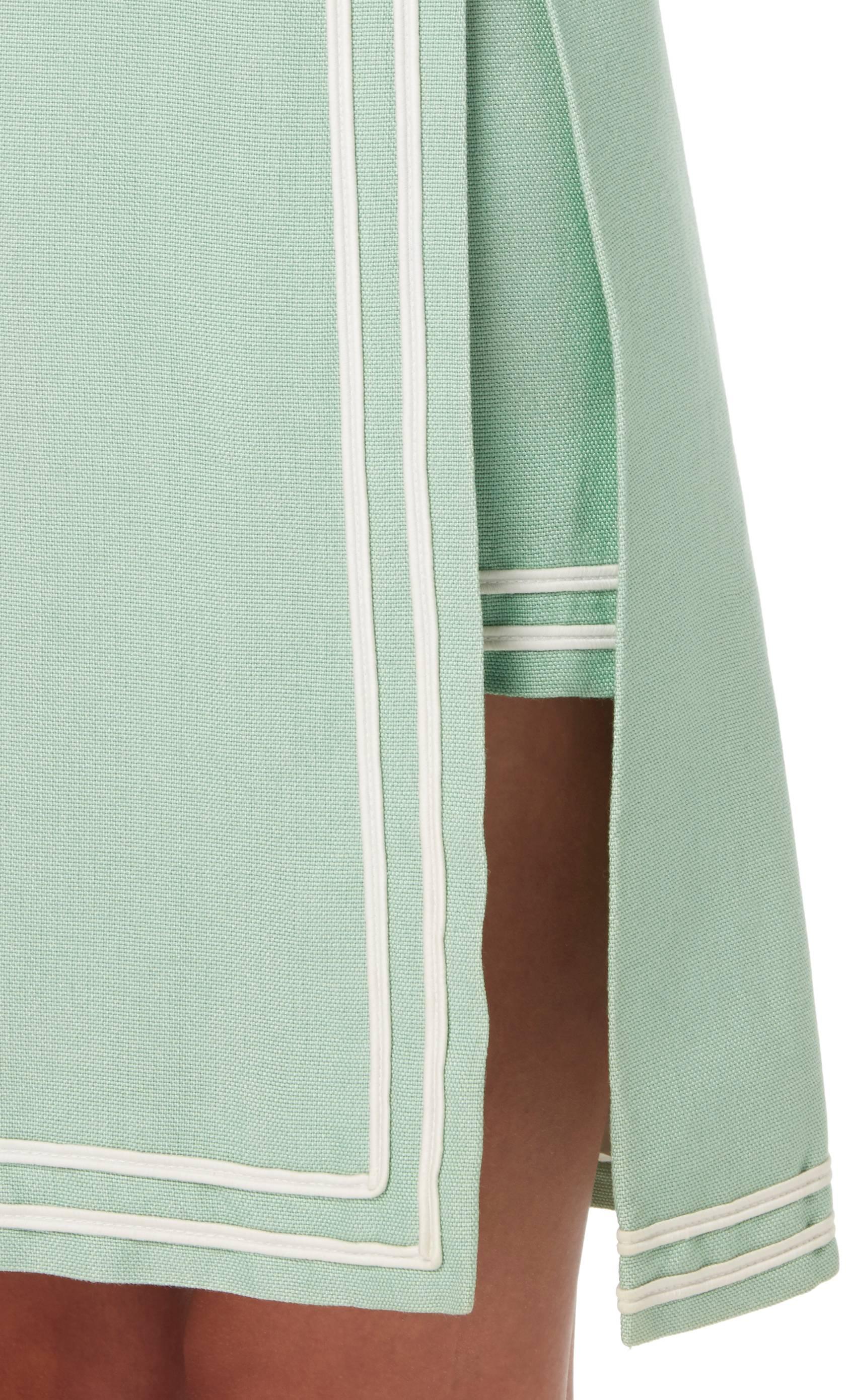 Gray Pierre Cardin green tunic & shorts, circa 1969