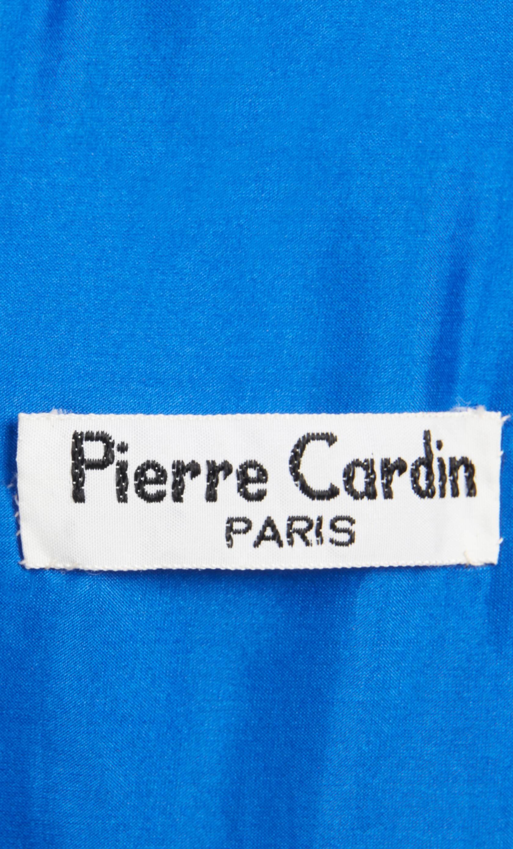 Women's Pierre Cardin haute couture blue gown, circa 1970 For Sale
