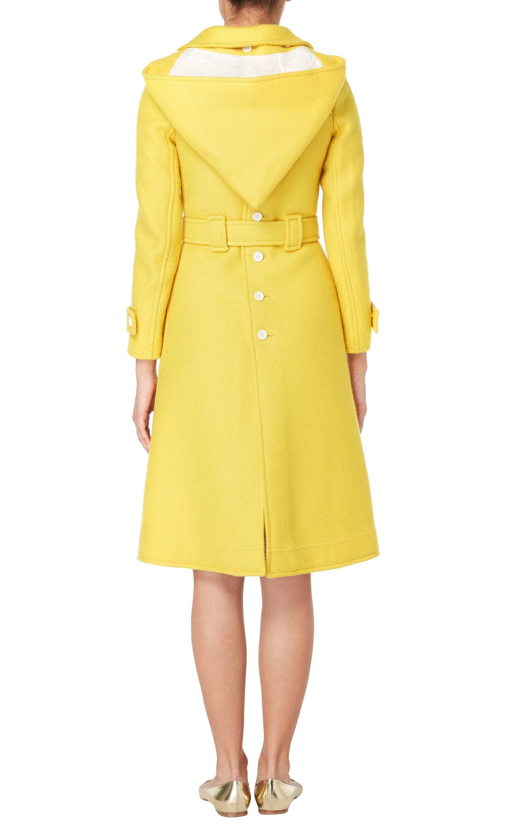 Yellow Courrèges yellow coat, circa 1979