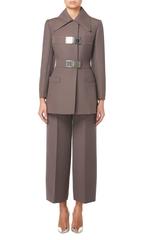 Jean Patou brown trouser suit, circa 1966