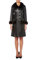 Yves Saint Laurent haute couture black leather & mink coat, Autumn/Winter 1967