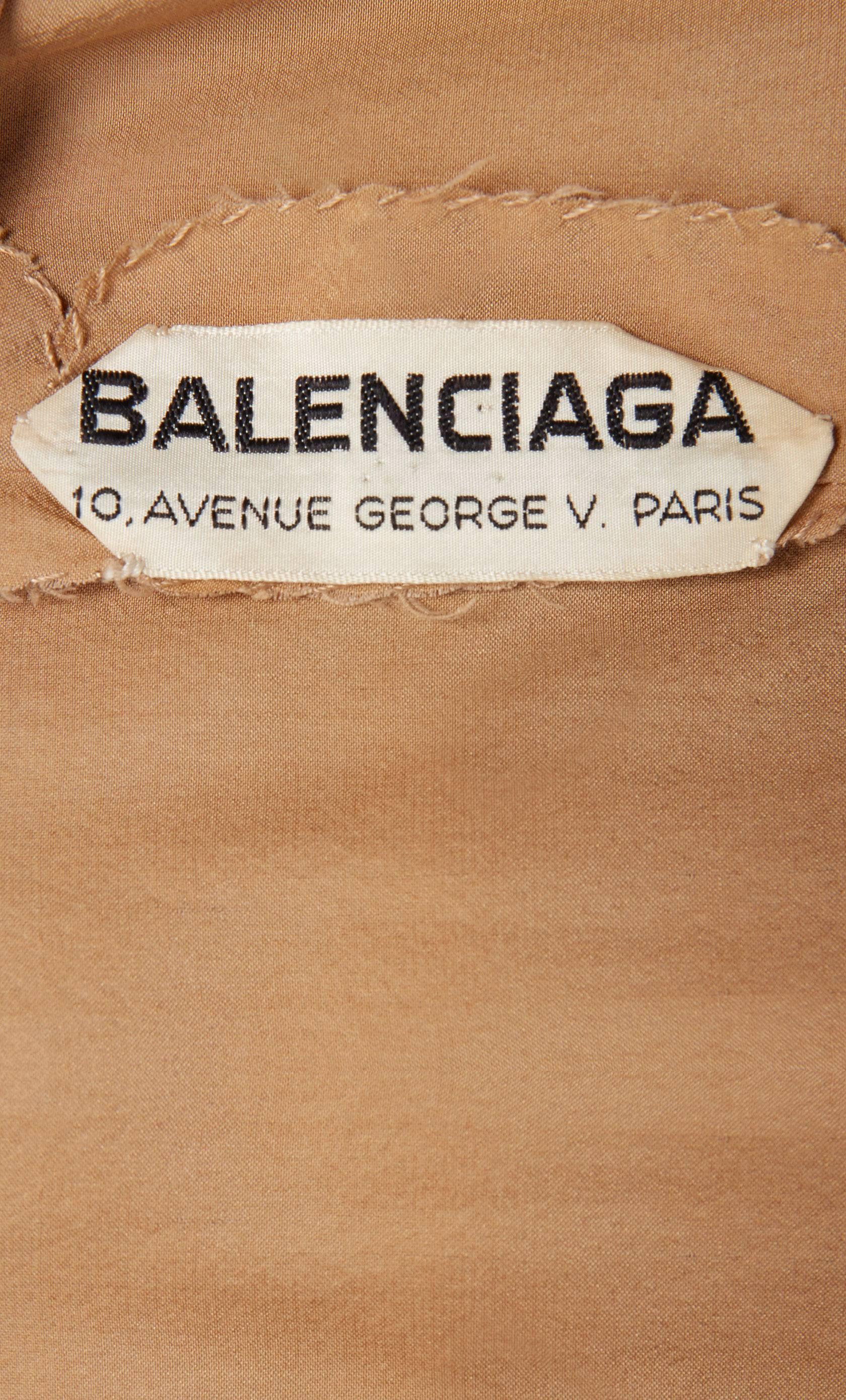 Women's Balenciaga haute couture brown dress, Spring/Summer 1964 For Sale