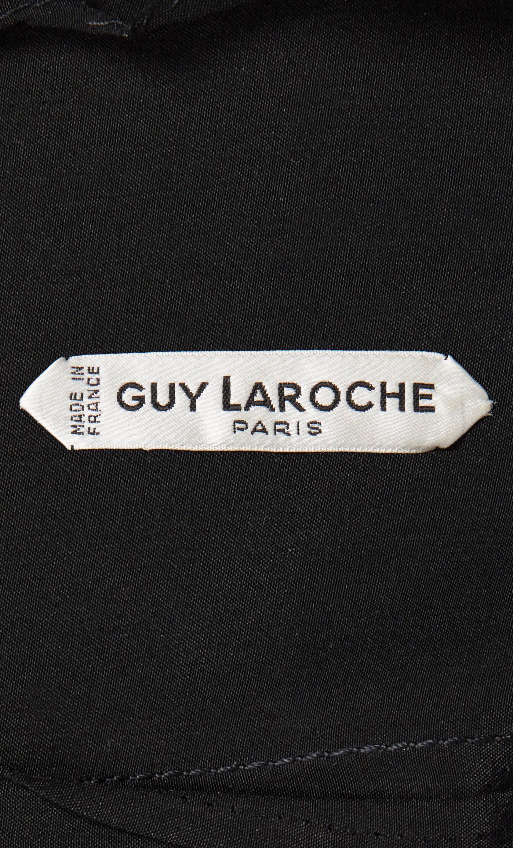 Guy Laroche haute couture black dress, circa 1965 In Excellent Condition For Sale In London, GB