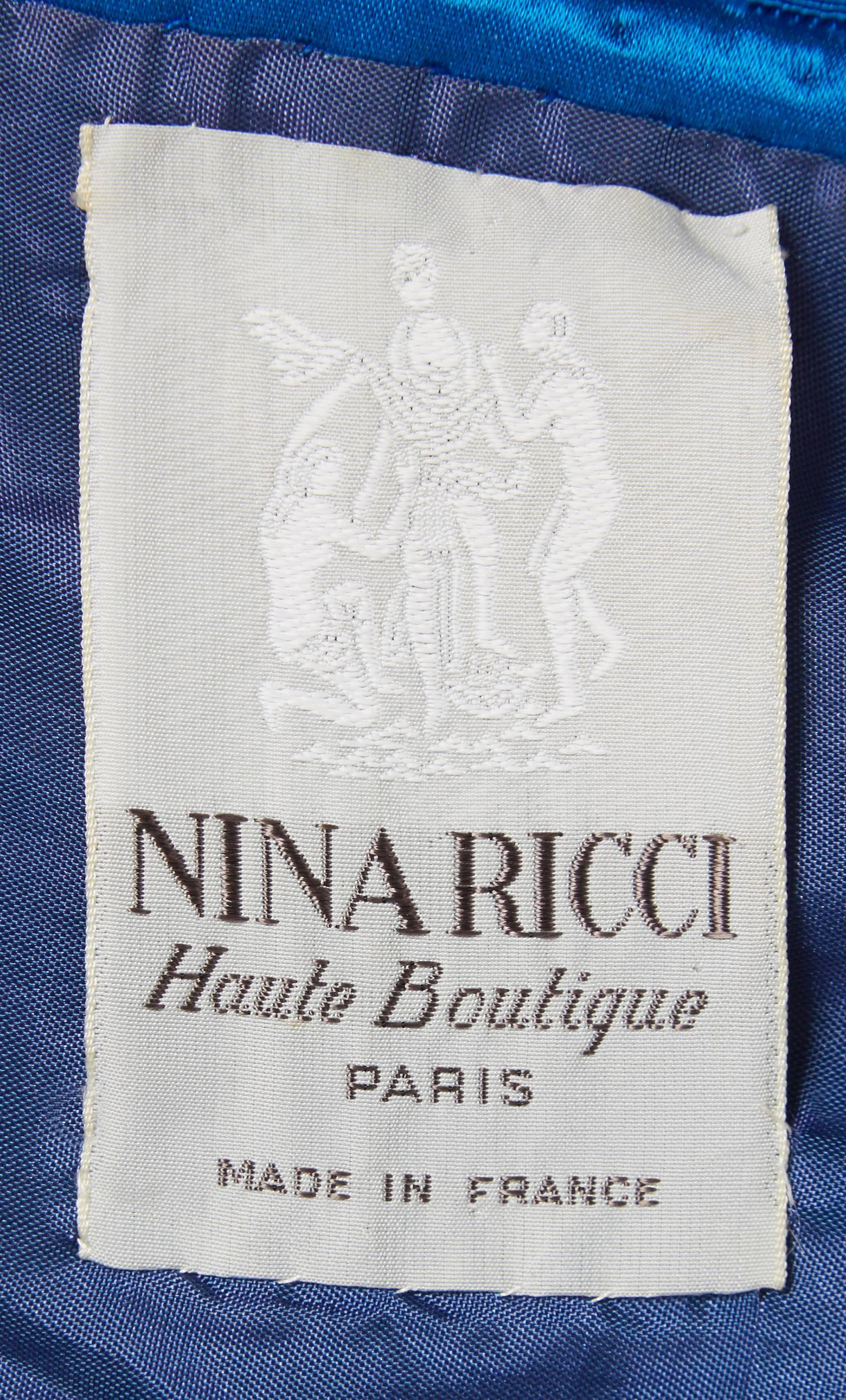 Women's Nina Ricci blue gown, circa 1975 For Sale