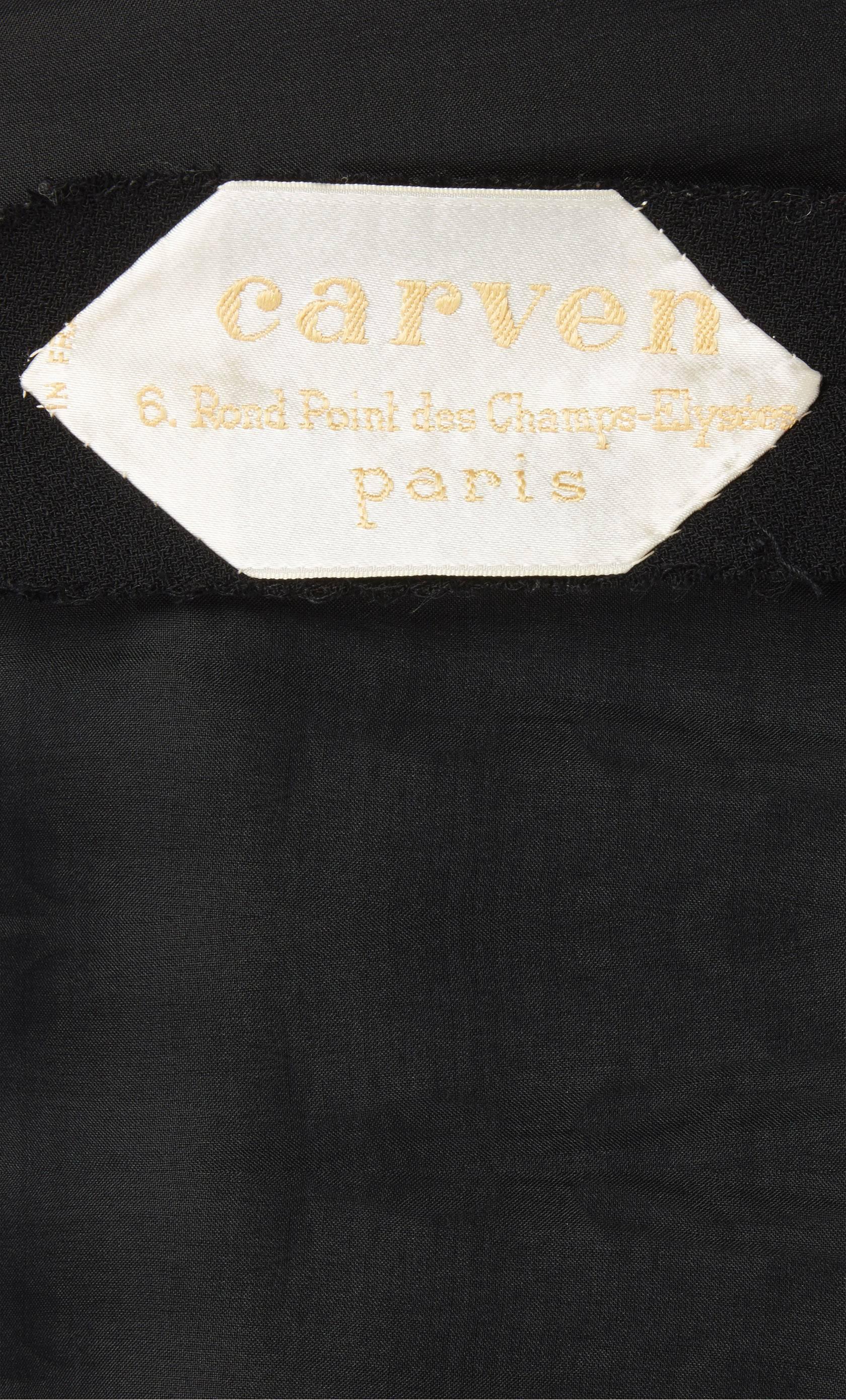 Black Carven haute couture black dress, circa 1963 For Sale