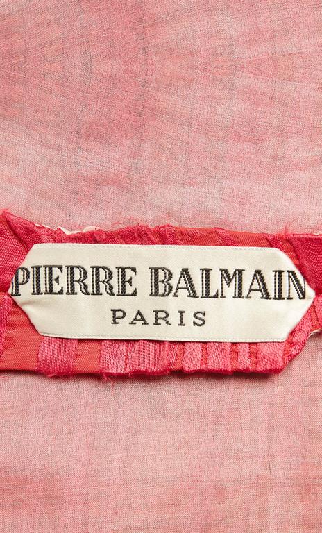 Pierre Balmain haute couture pink dress, circa 1960 For Sale at 1stDibs