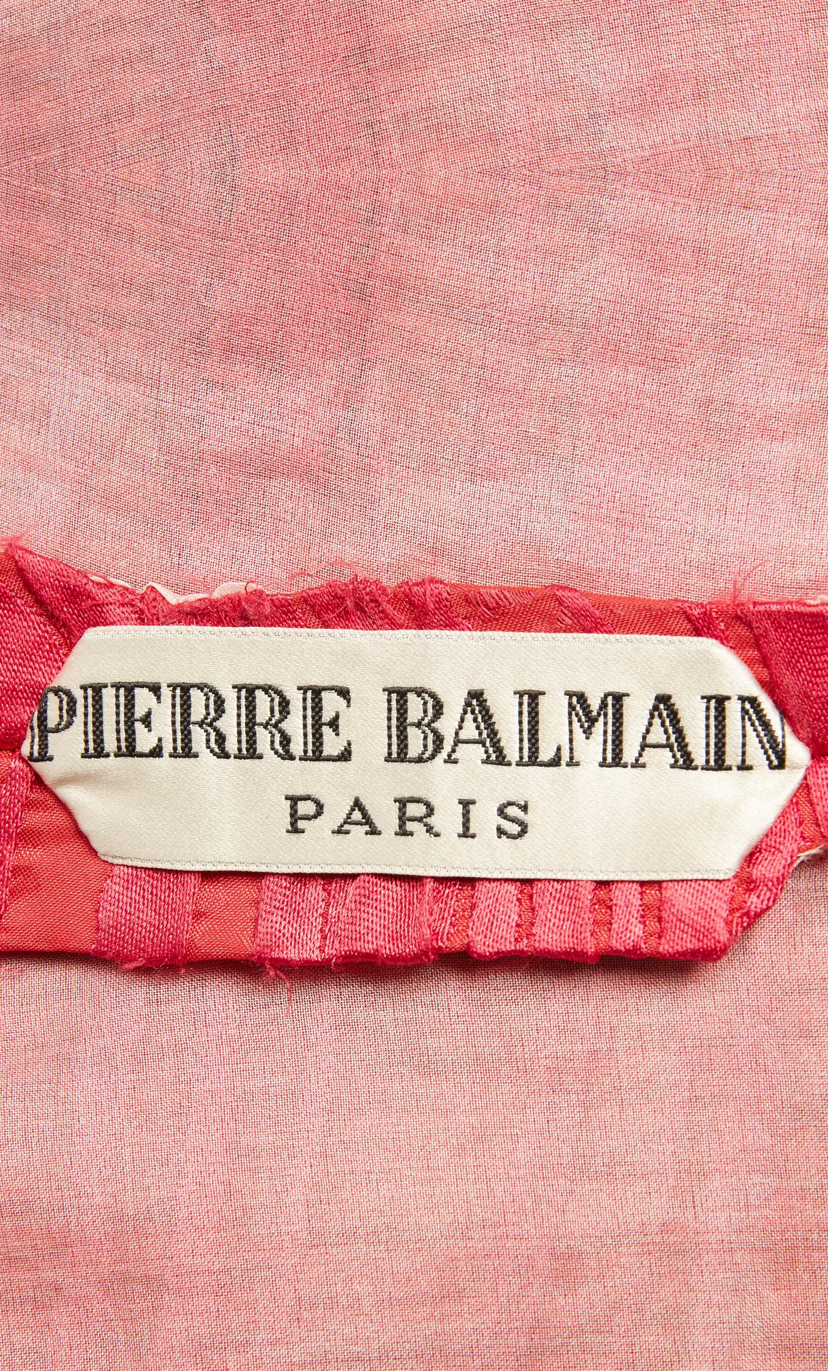 Pierre Balmain haute couture pink dress, circa 1960 In Excellent Condition For Sale In London, GB