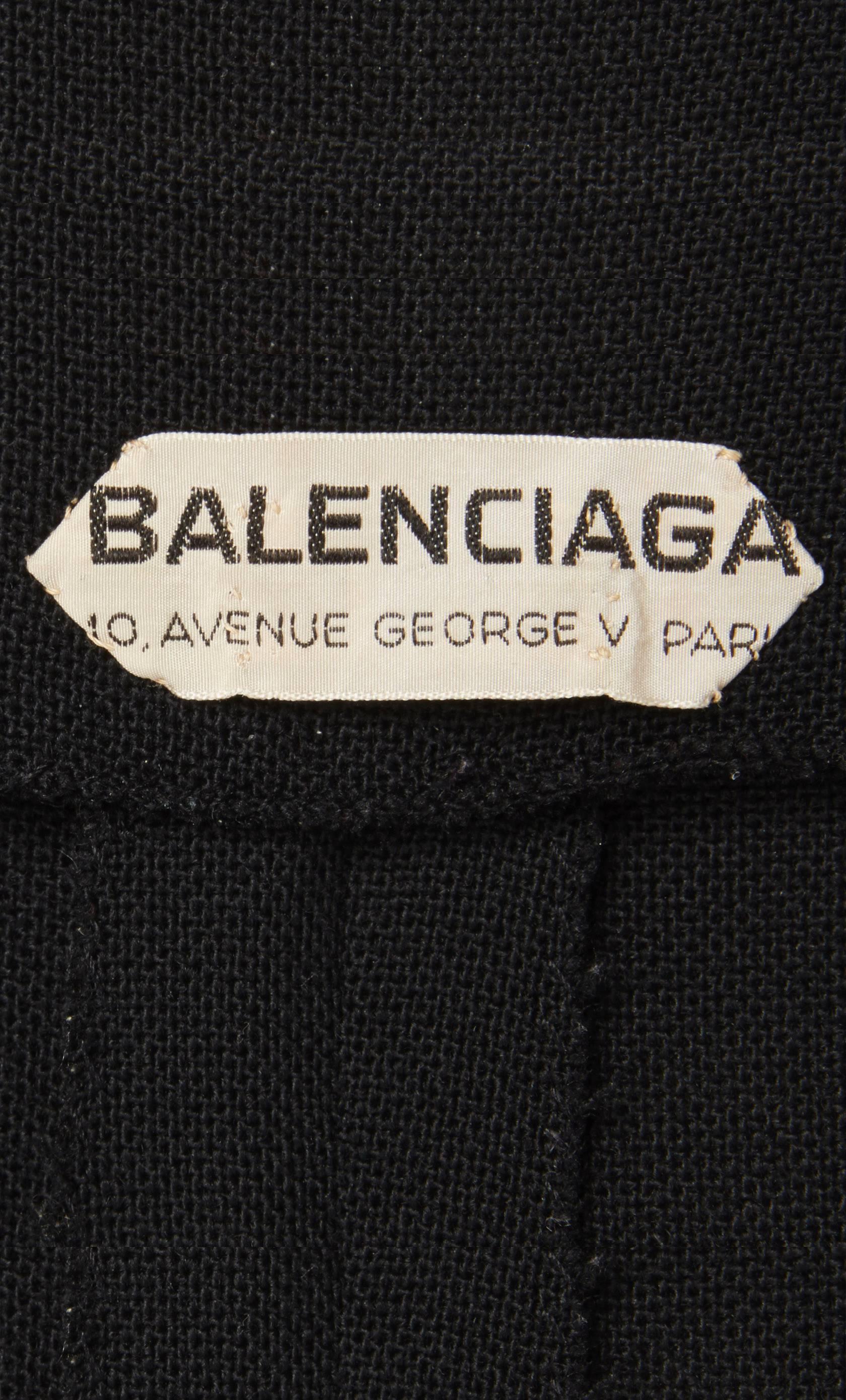 Women's Balenciaga haute couture black dress, circa 1958 For Sale