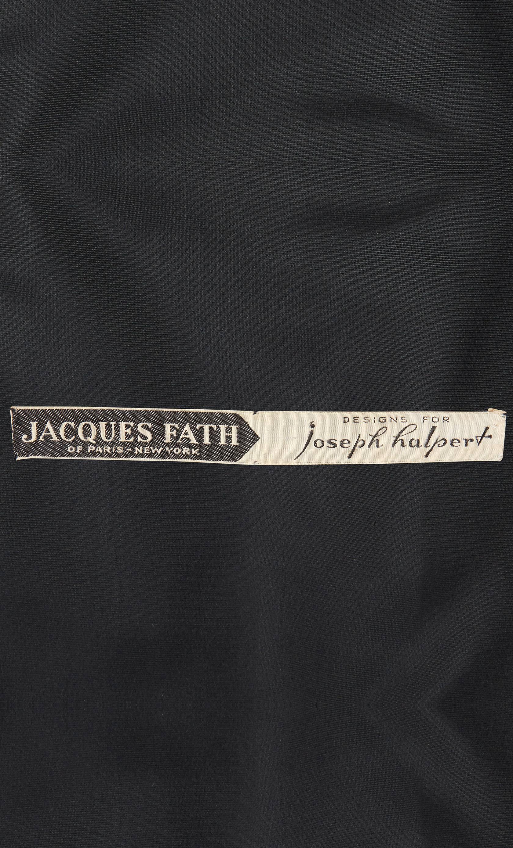 Women's Jacques Fath haute couture black skirt & top, circa 1953 For Sale
