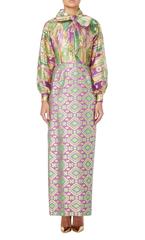 Oscar de la Renta purple and green lurex dress, circa 1968