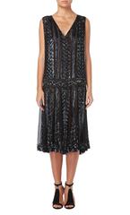 Great Unknown black silk flapper dress, circa 1928