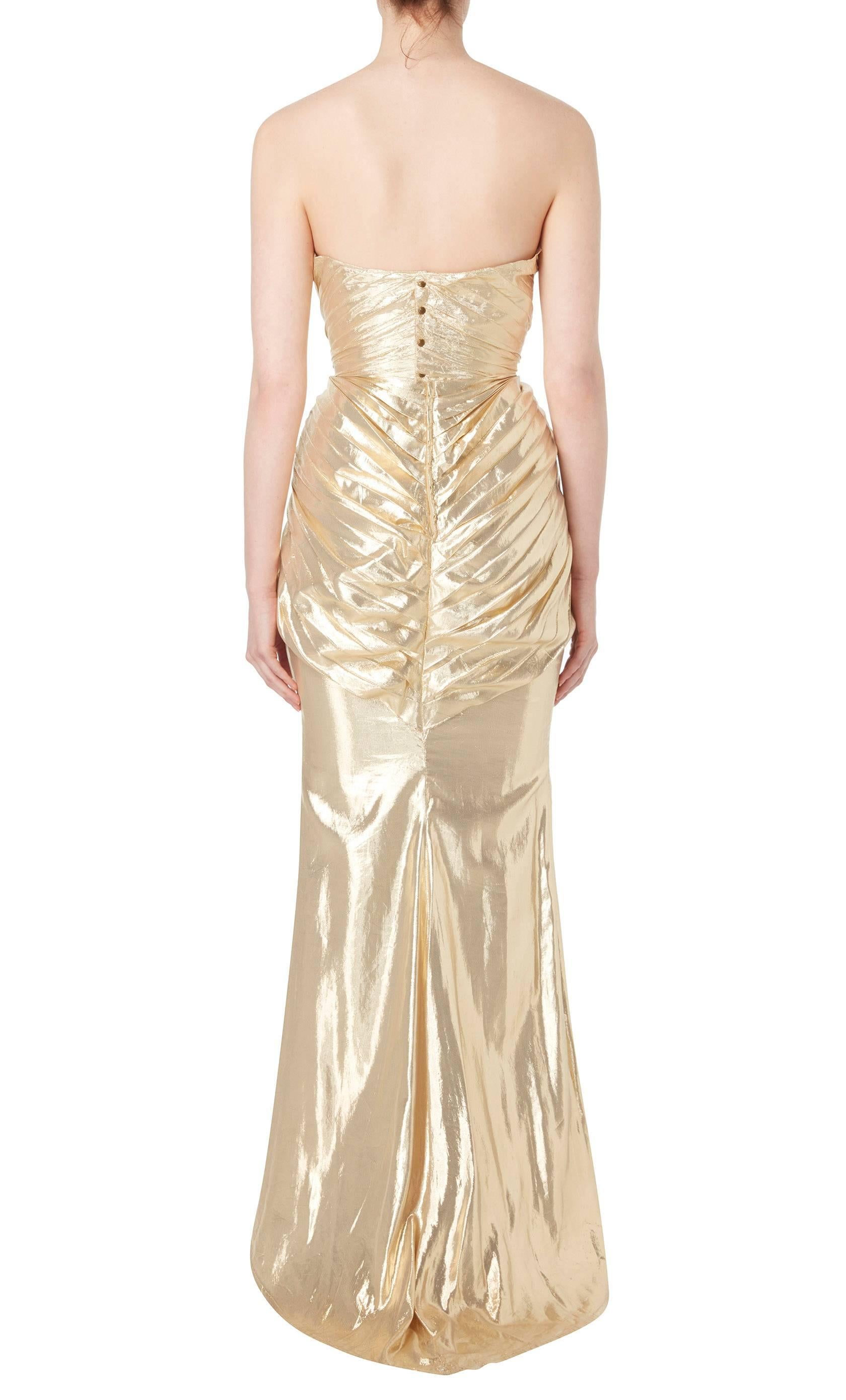 Thierry Mugler gold gown, circa 1980 In Excellent Condition In London, GB