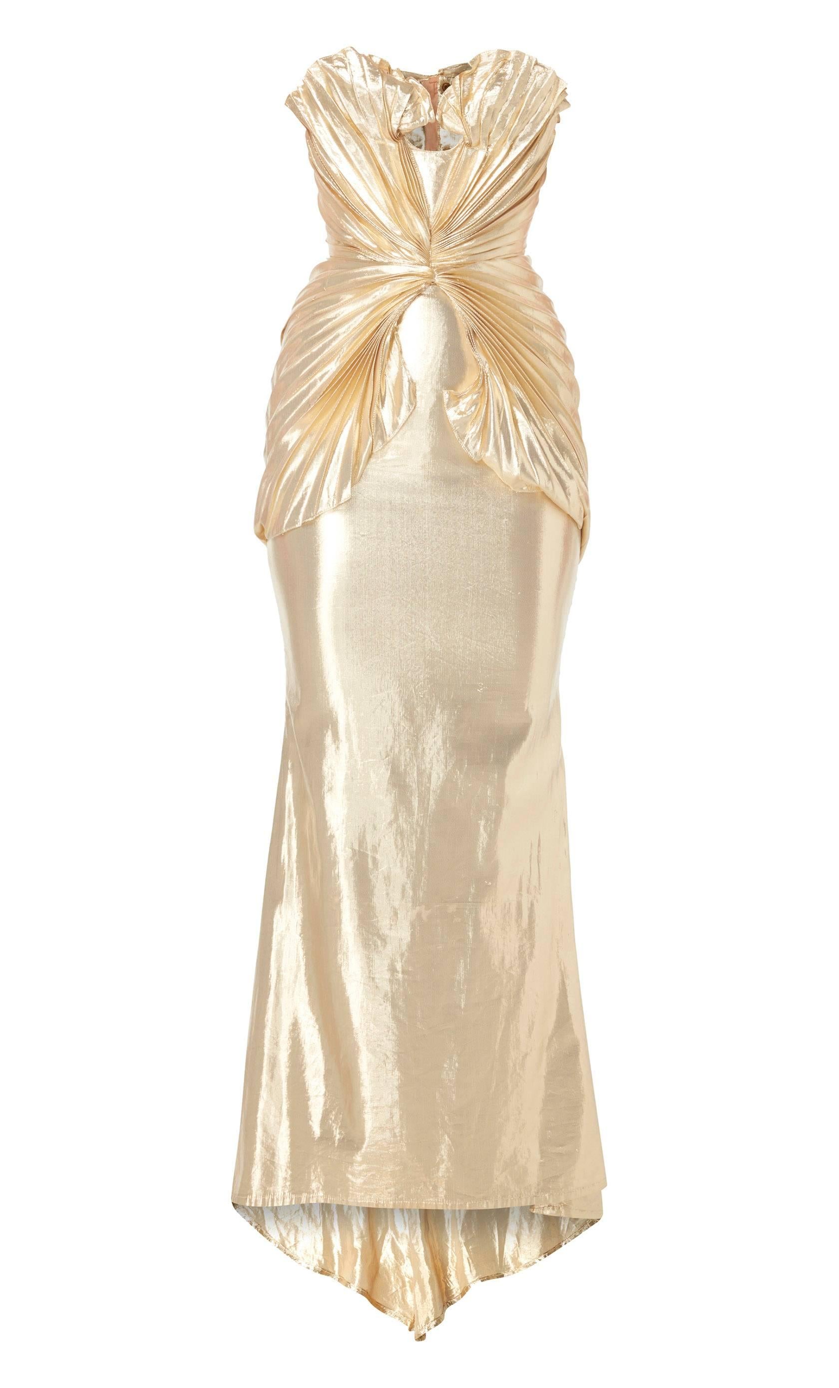 Thierry Mugler gold gown, circa 1980