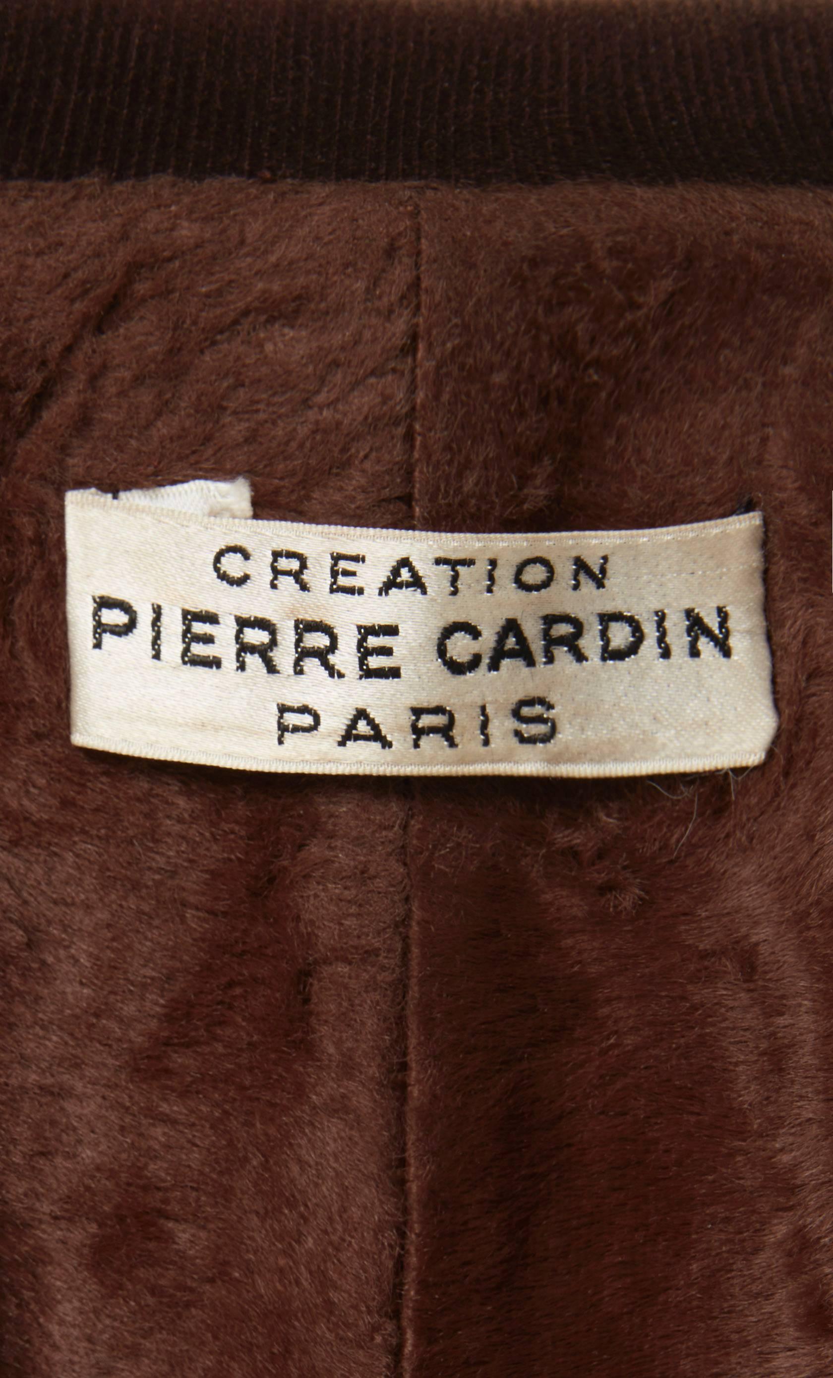 Women's Pierre Cardin brown coat, circa 1970 For Sale