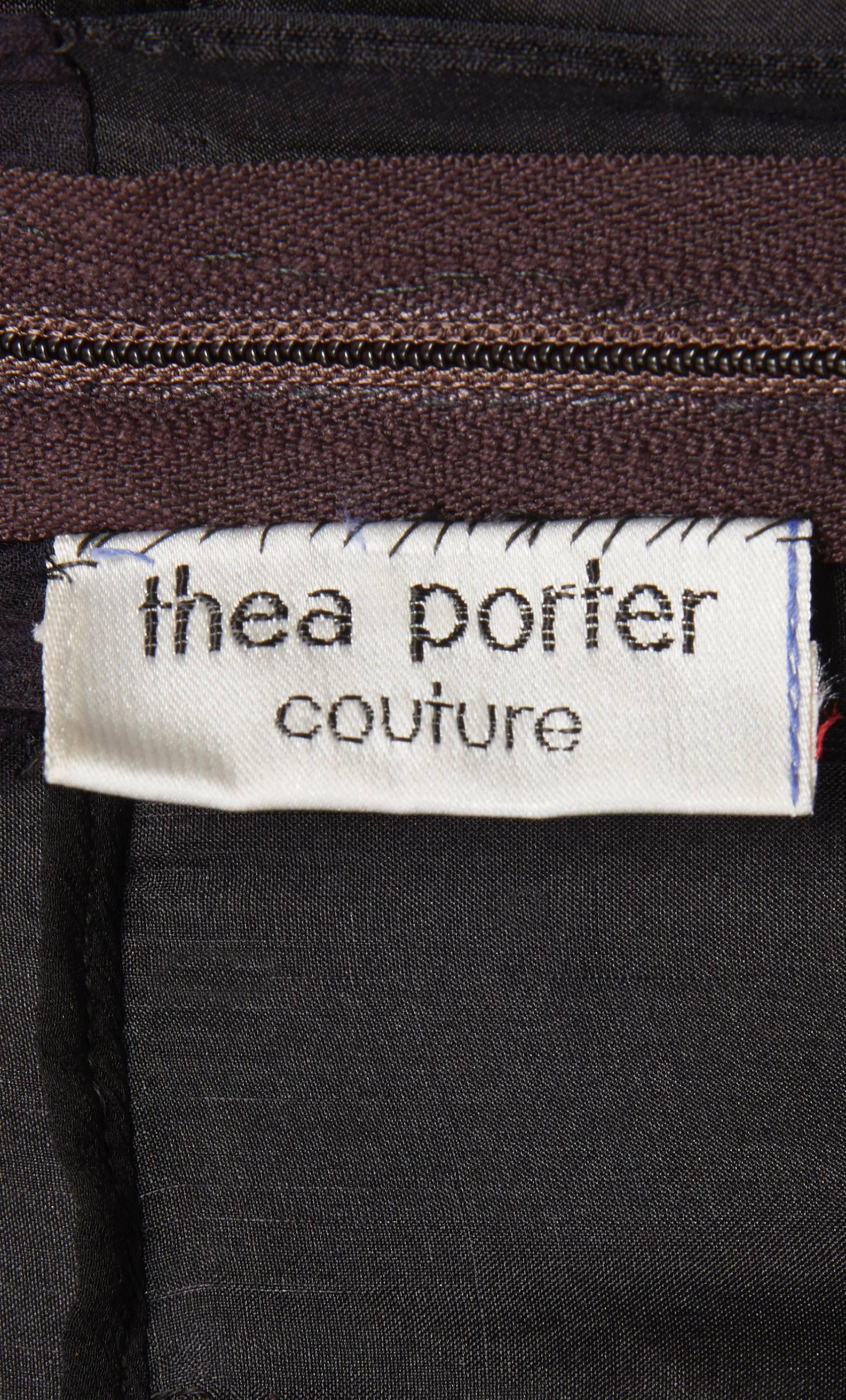 Women's Thea Porter couture navy heart print dress, circa 1975 For Sale