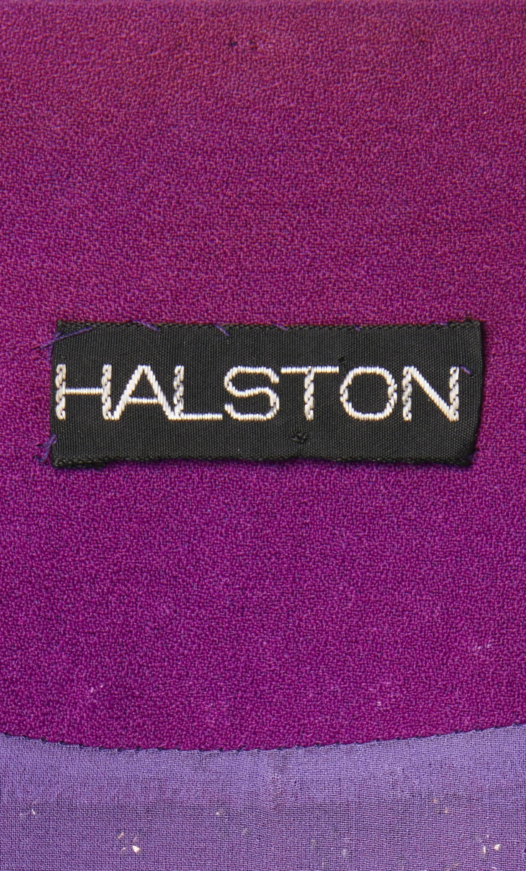 Women's Halston purple trousers & top, circa 1975 For Sale