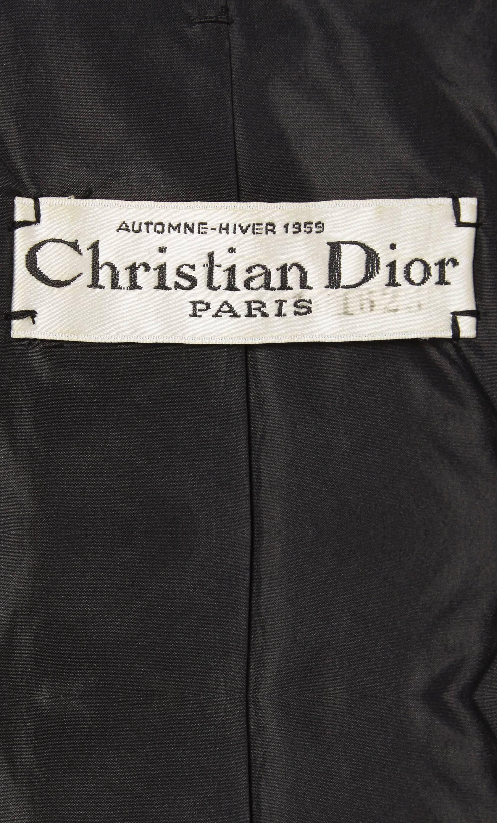 Dior haute couture black coat, Autumn/Winter 1959 For Sale 1