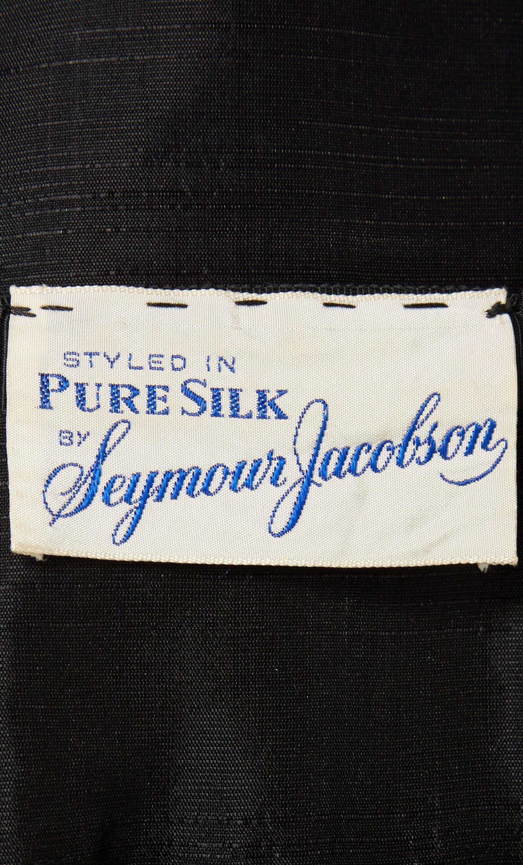 Women's Seymour Jacobson black dress, circa 1958 For Sale