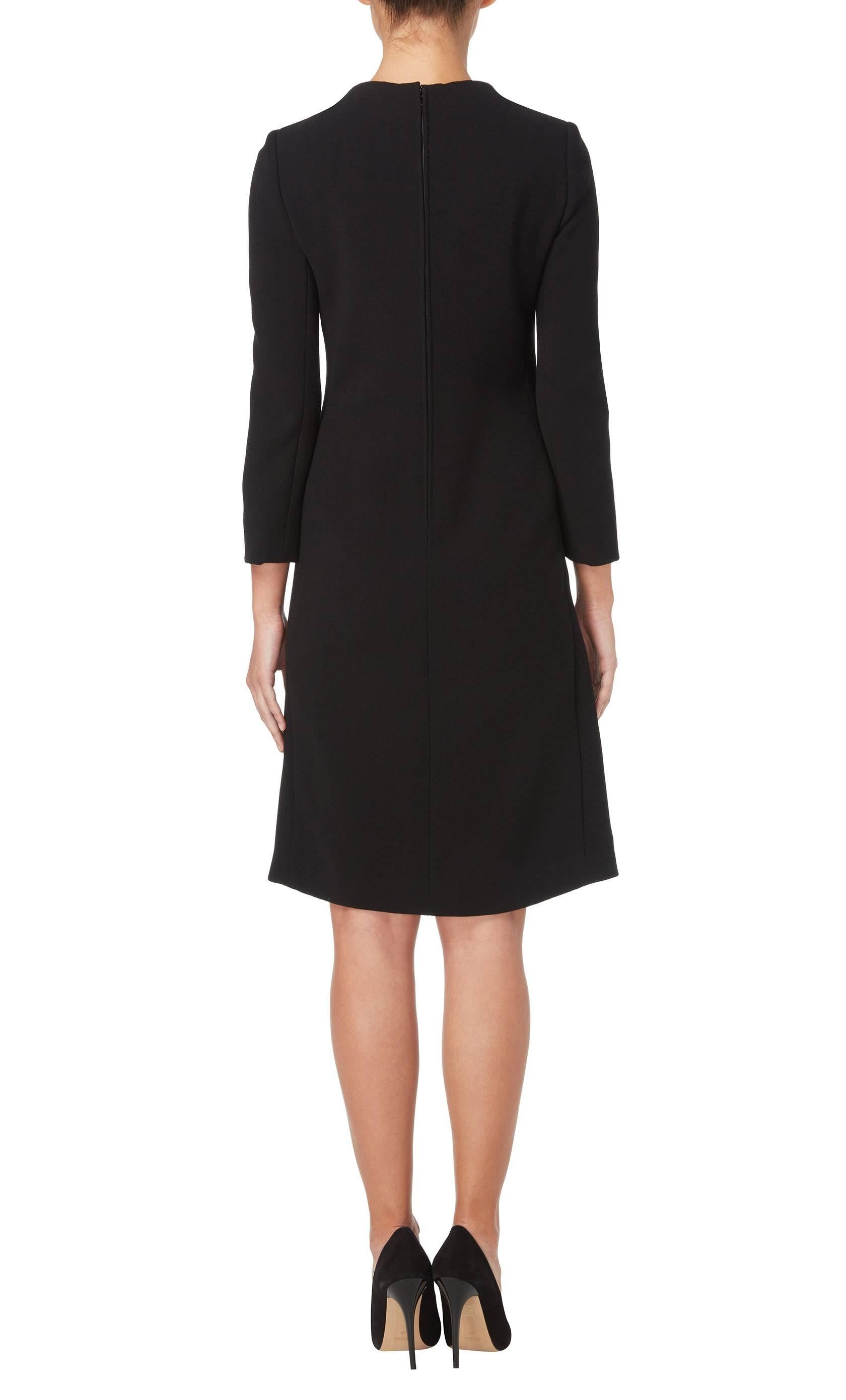 Black Galanos black dress, circa 1967 For Sale