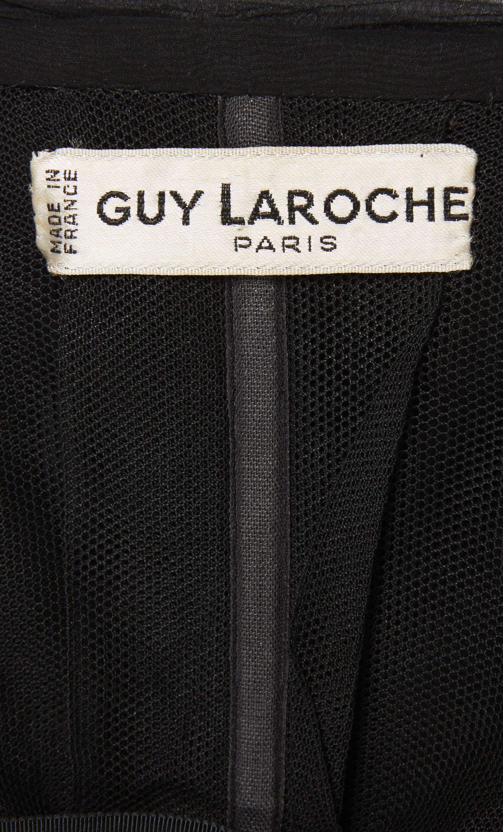 Guy Laroche haute couture black dress, circa 1961 In Excellent Condition For Sale In London, GB