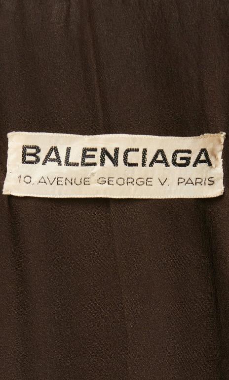 Balenciaga haute couture brown skirt suit, circa 1966 at 1stDibs