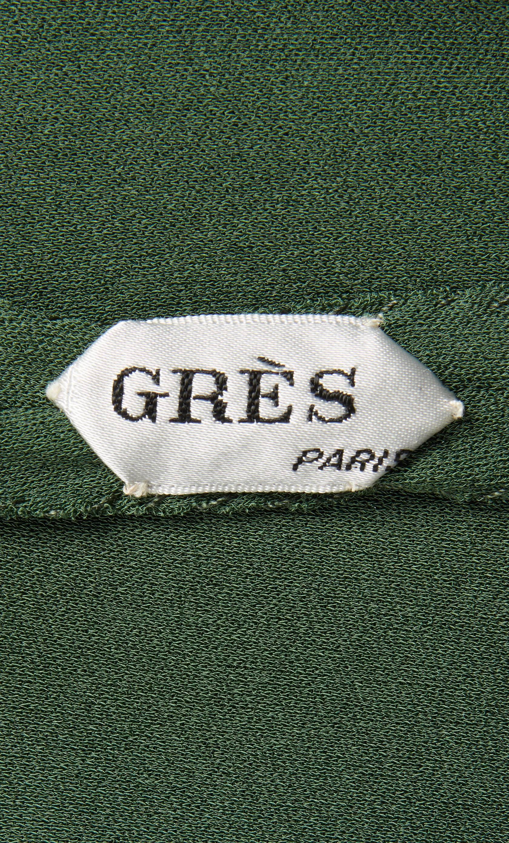 Madame Grès haute couture green dress, circa 1945 1