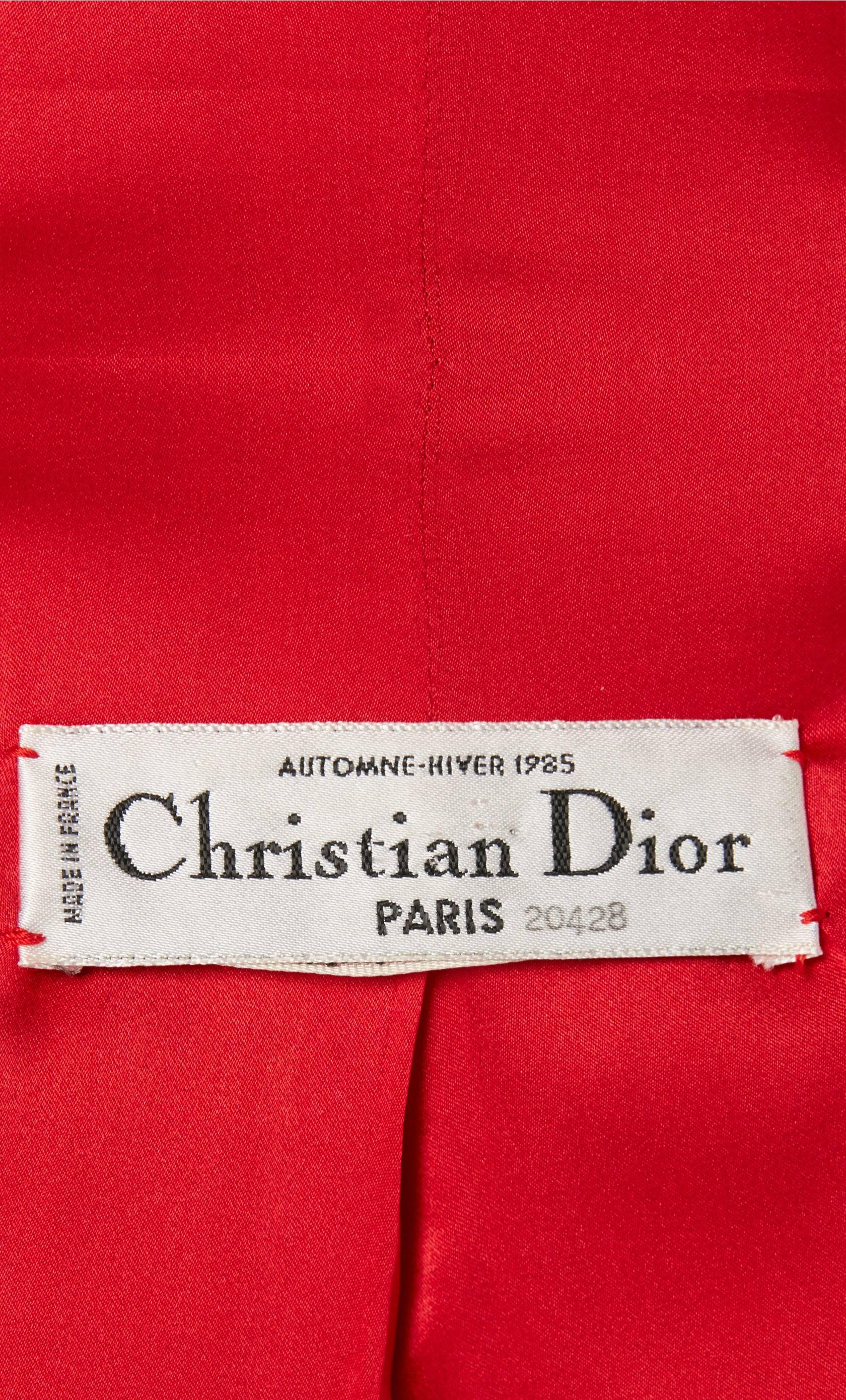 Dior haute couture red skirt suit, Autumn/Winter 1985 In Excellent Condition In London, GB
