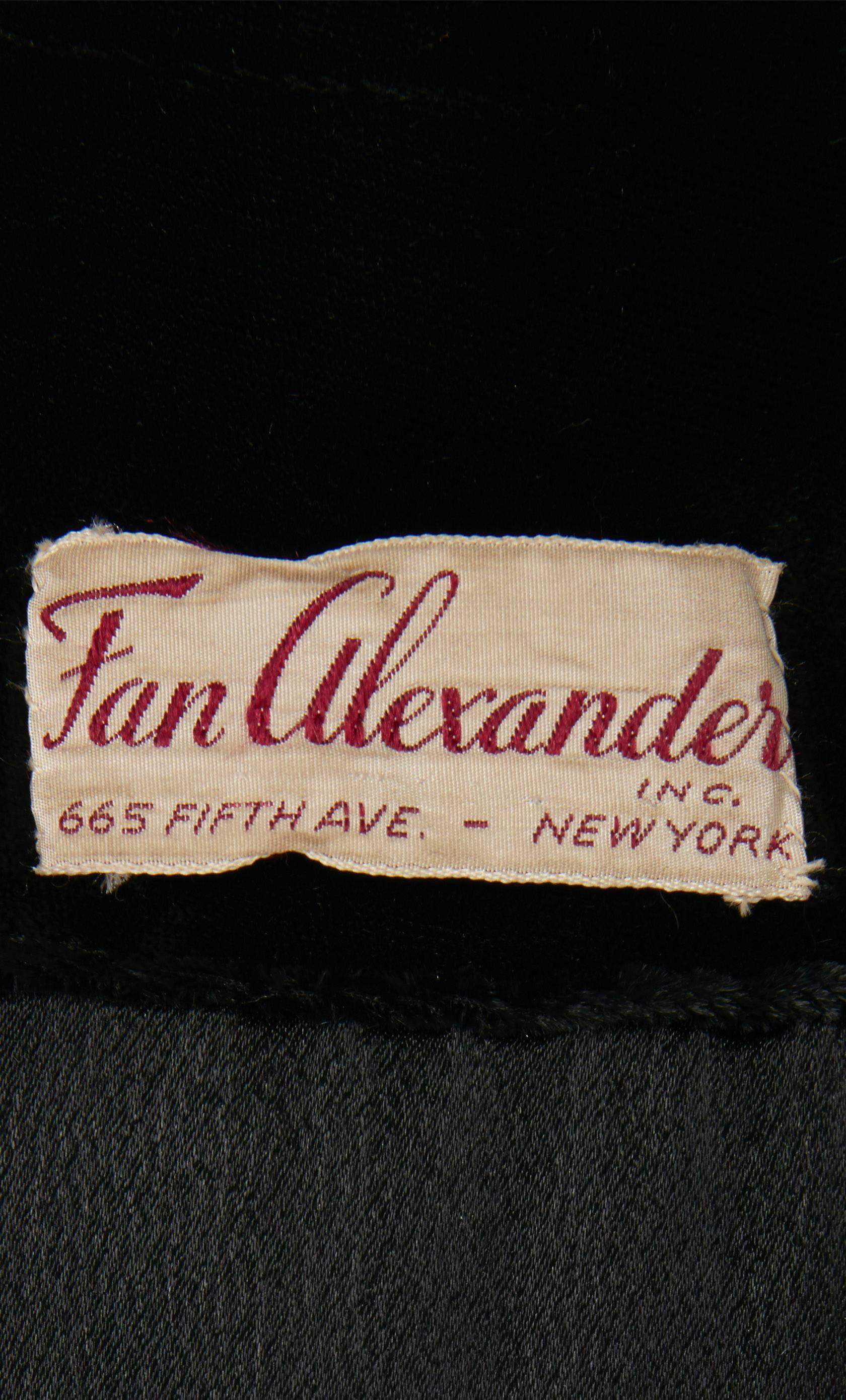 Women's Fan Alexander black coat, circa 1932 For Sale