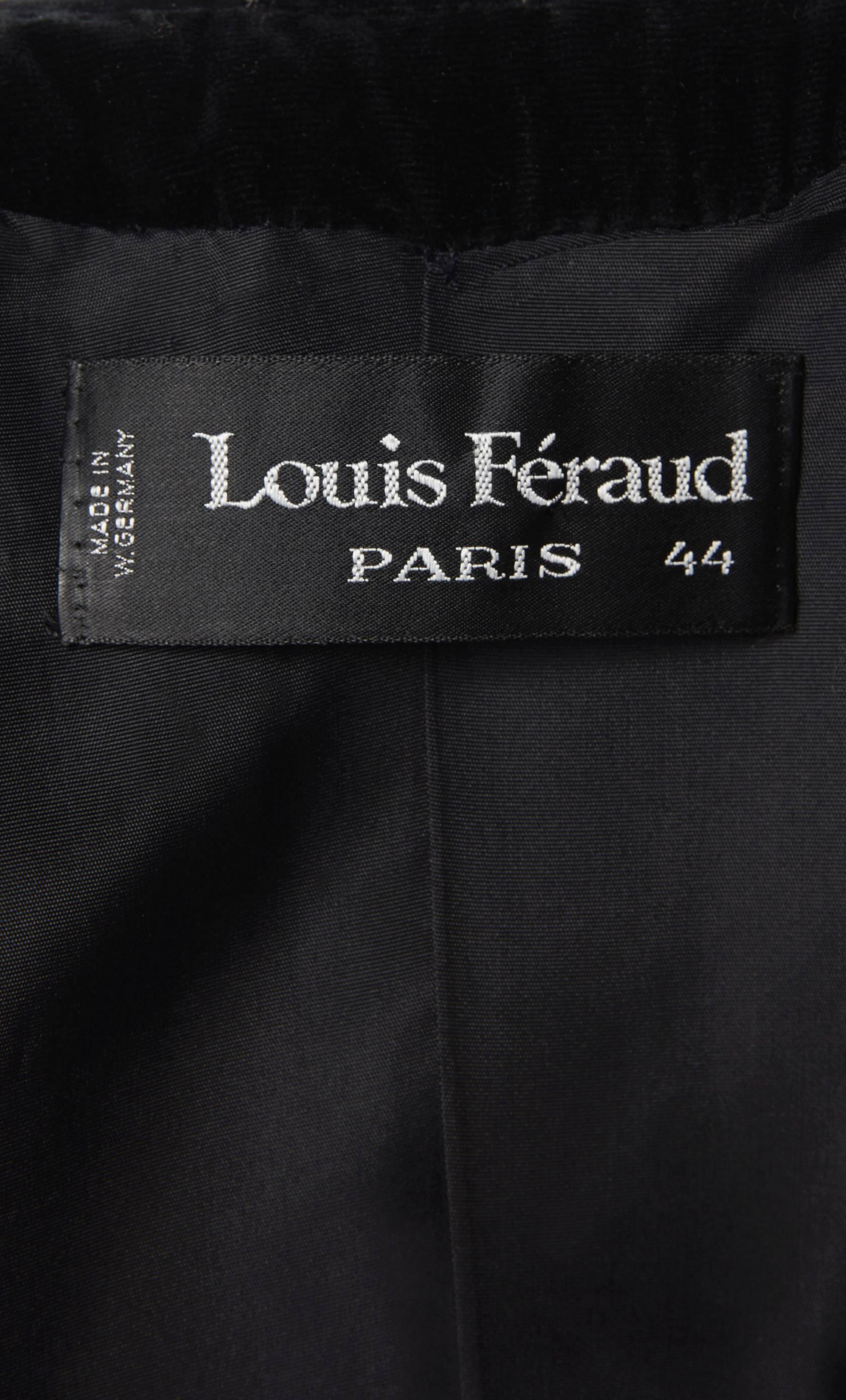 Women's Louis Féraud black coat, circa 1965 For Sale