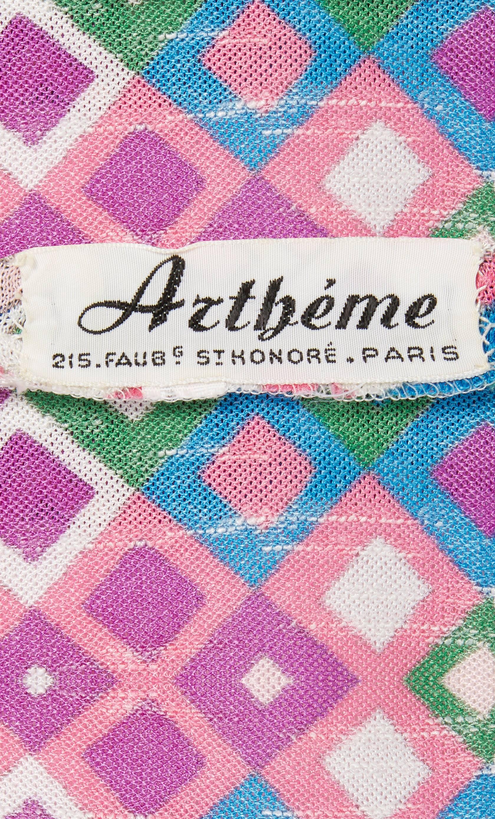Women's Arthème printed shirt and skirt, circa 1970 For Sale