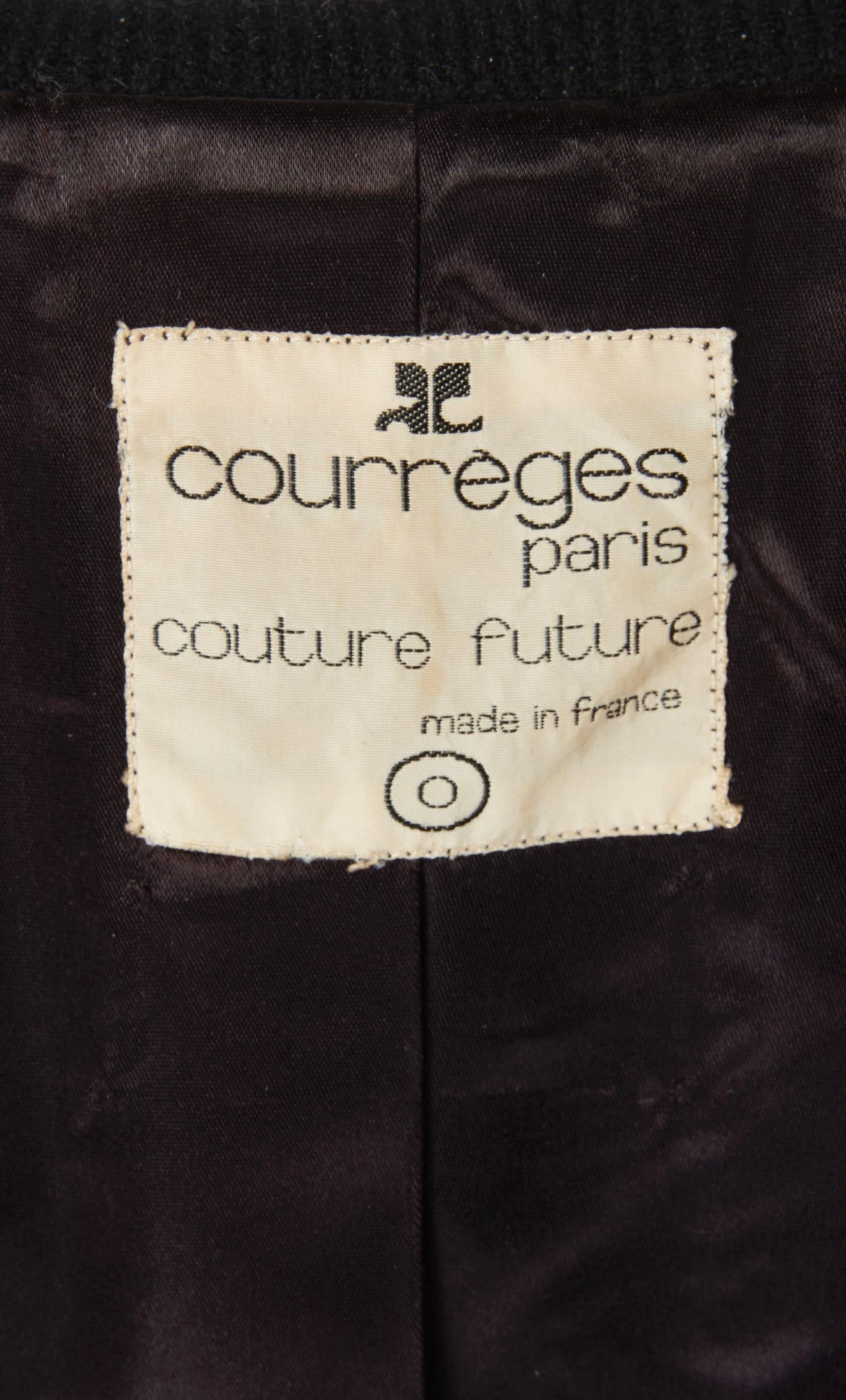 Women's Courrèges black coat, circa 1970