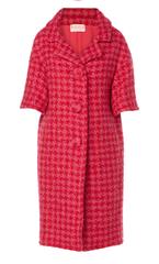 Mamselle pink houndstooth coat & hat, circa 1965