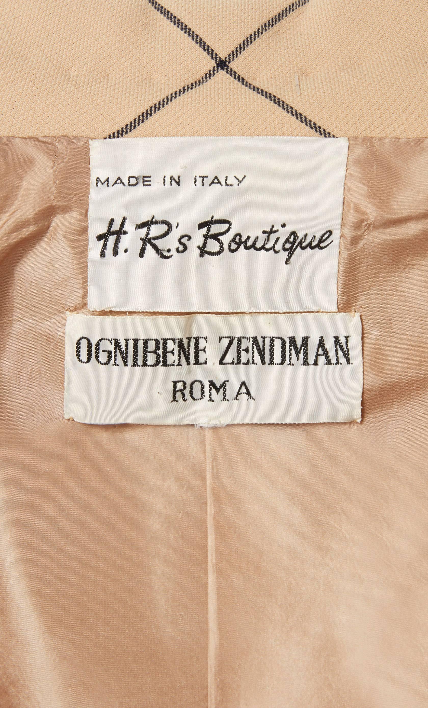 Zendman beige checked coat, circa 1965 In Excellent Condition In London, GB