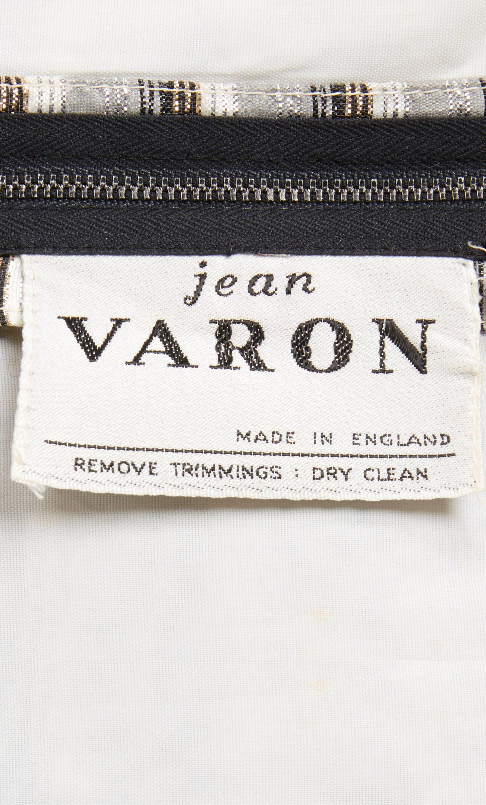 Women's Jean Varon black & silver dress, circa 1968 For Sale