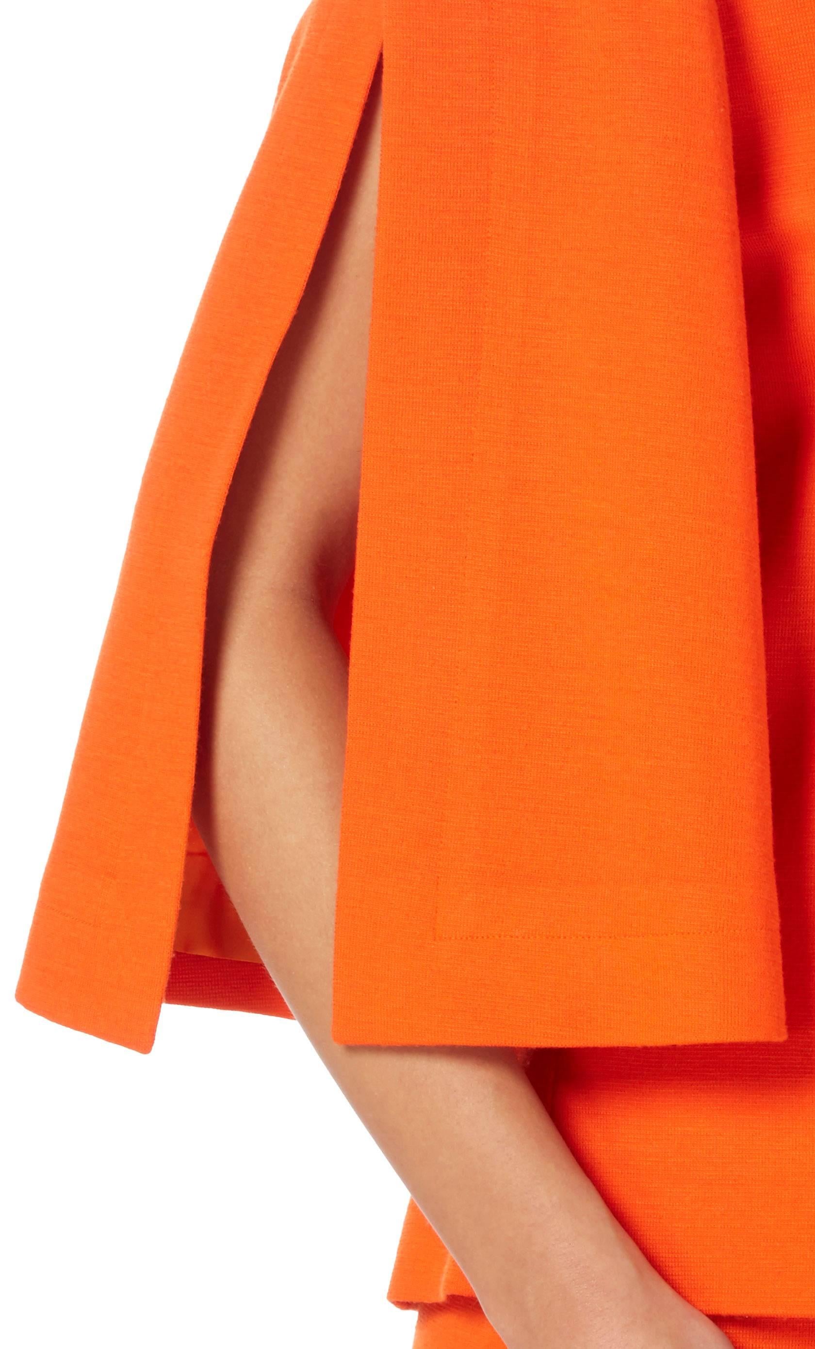 Pierre Cardin orange skirt suit, circa 1980 In Excellent Condition For Sale In London, GB