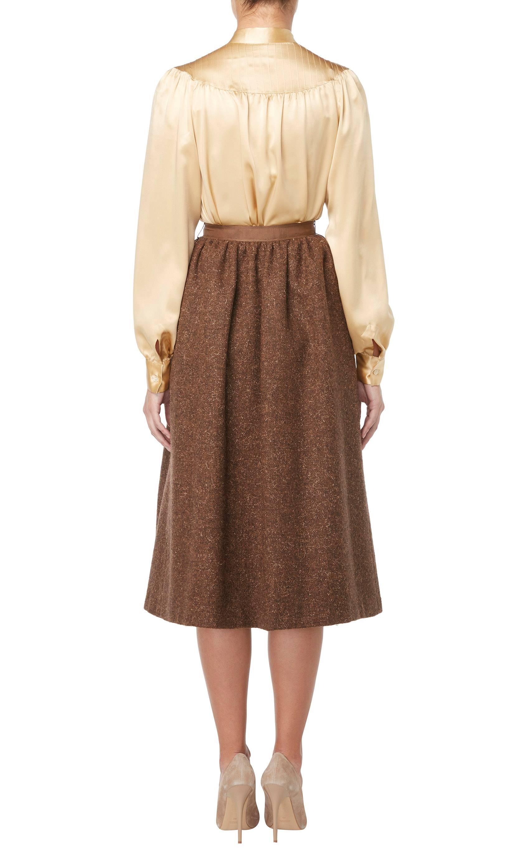 Brown Guy Laroche haute couture brown skirt suit, circa 1957 For Sale