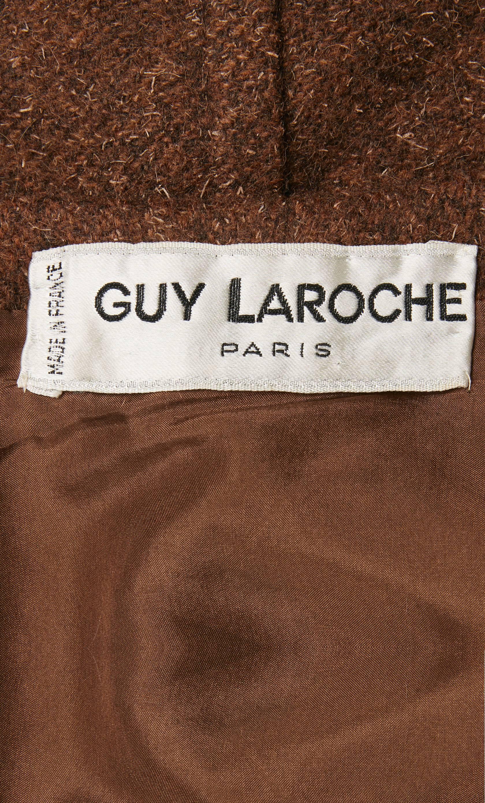 Guy Laroche haute couture brown skirt suit, circa 1957 For Sale 1