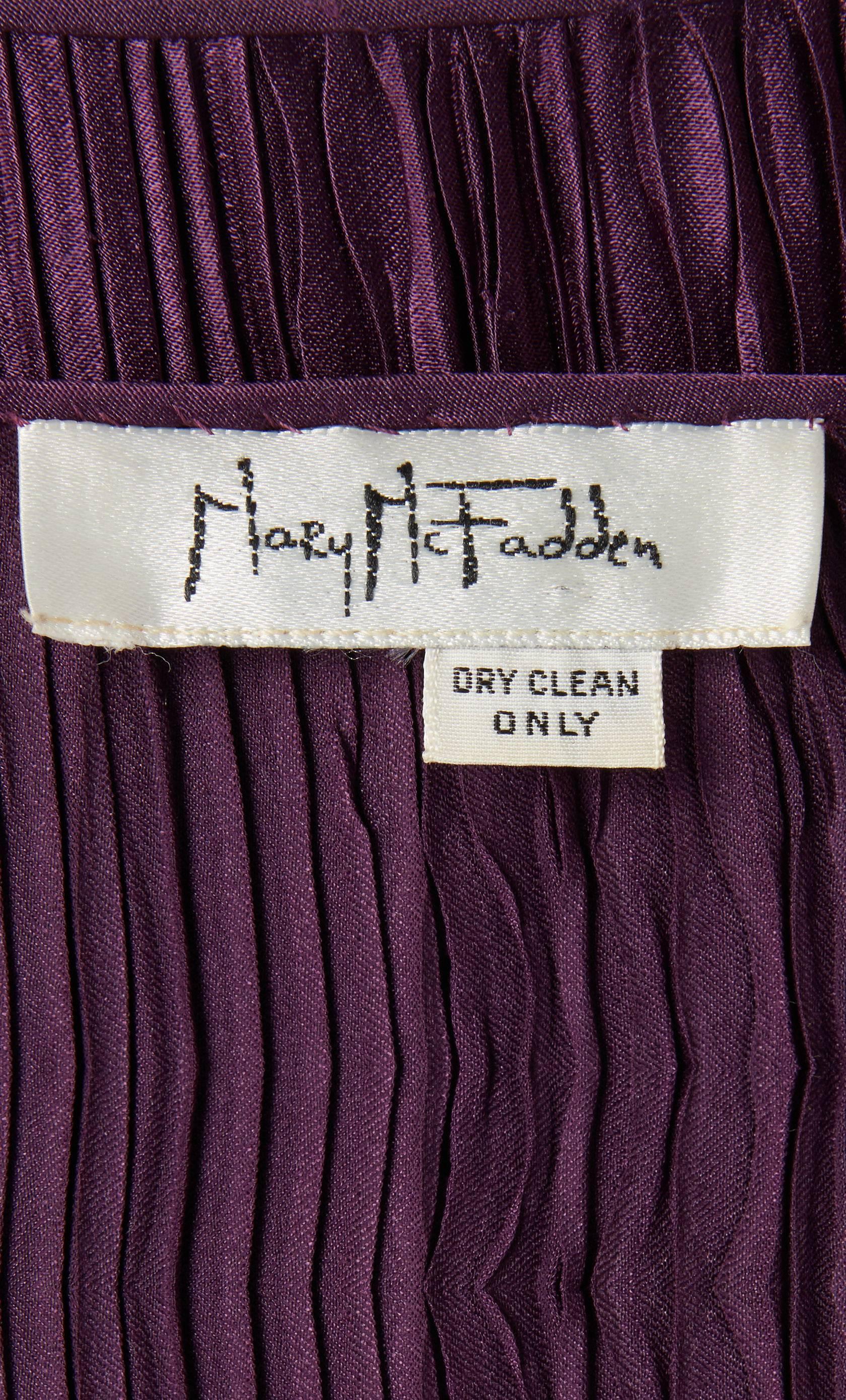 Women's Mary McFadden purple dress, circa 1978