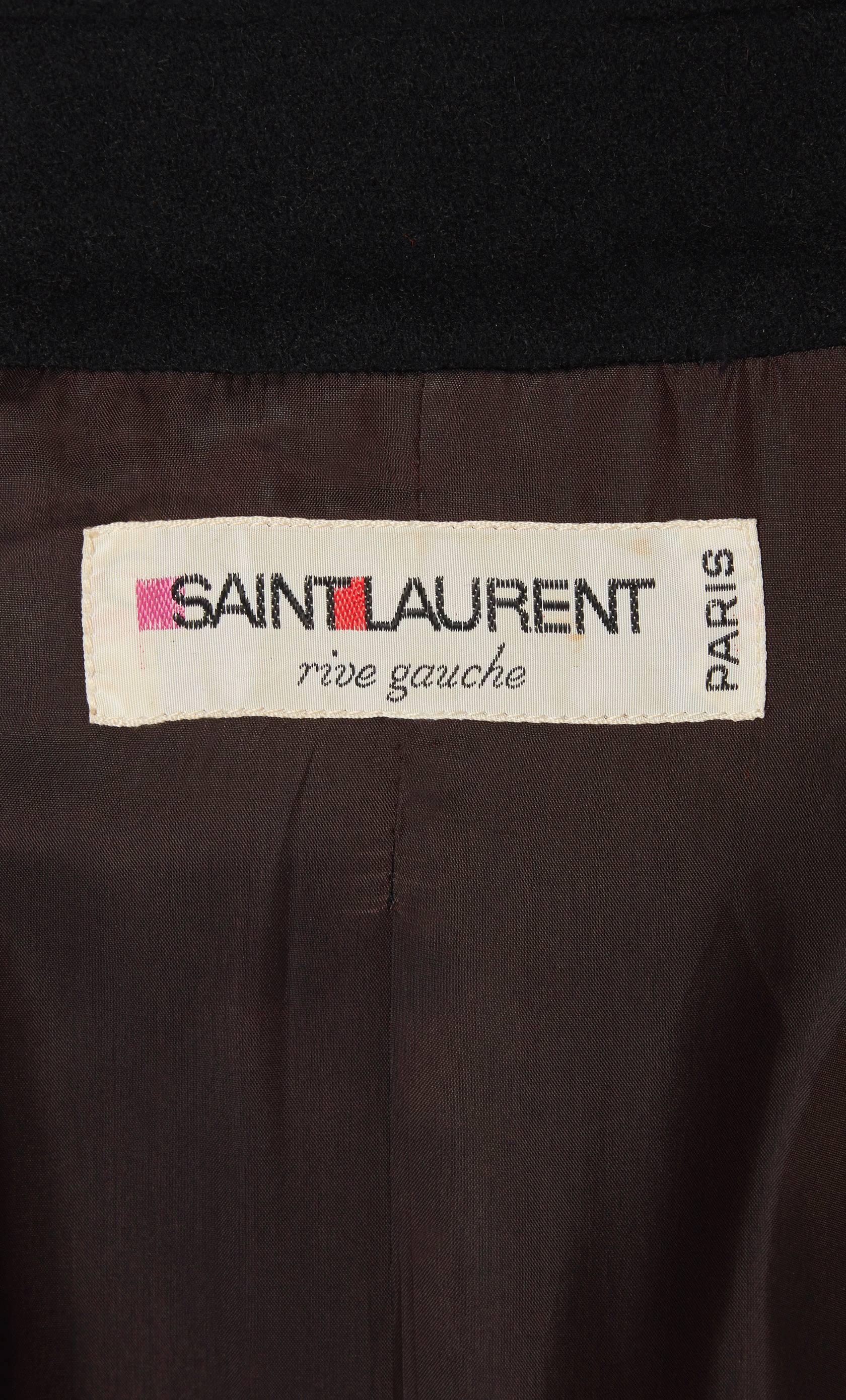 Women's Yves Saint Laurent black peacoat, circa 1979