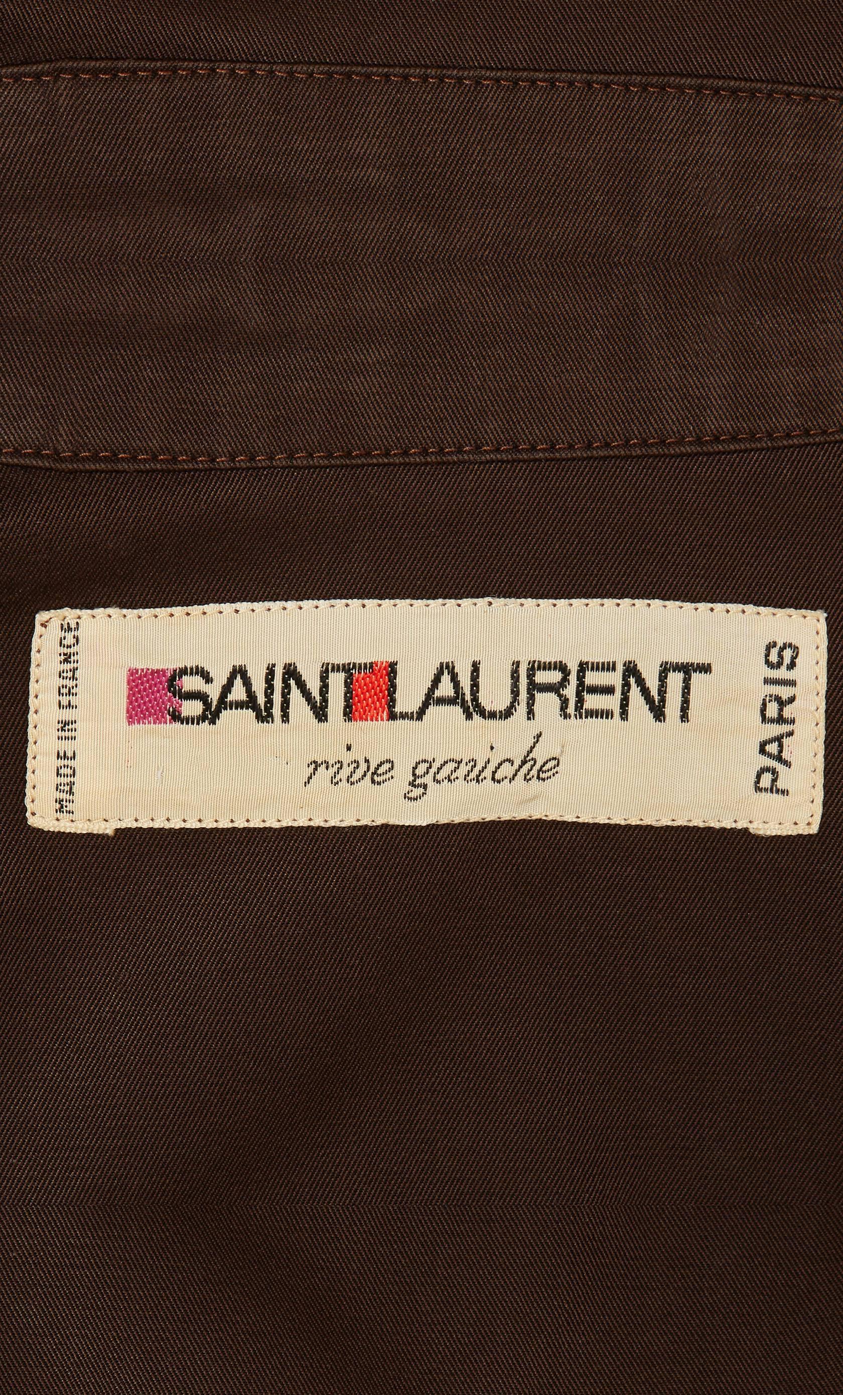 Women's Yves Saint Laurent brown safari trouser suit, circa 1972 For Sale