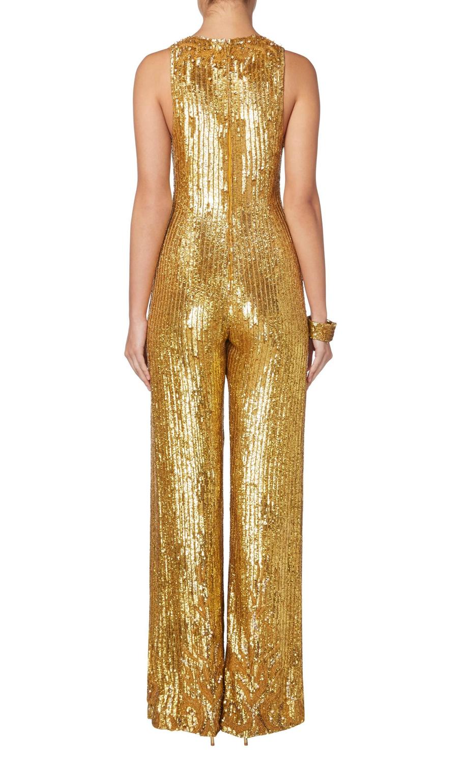 Balestra gold sequin jumpsuit, circa 1990 at 1stdibs