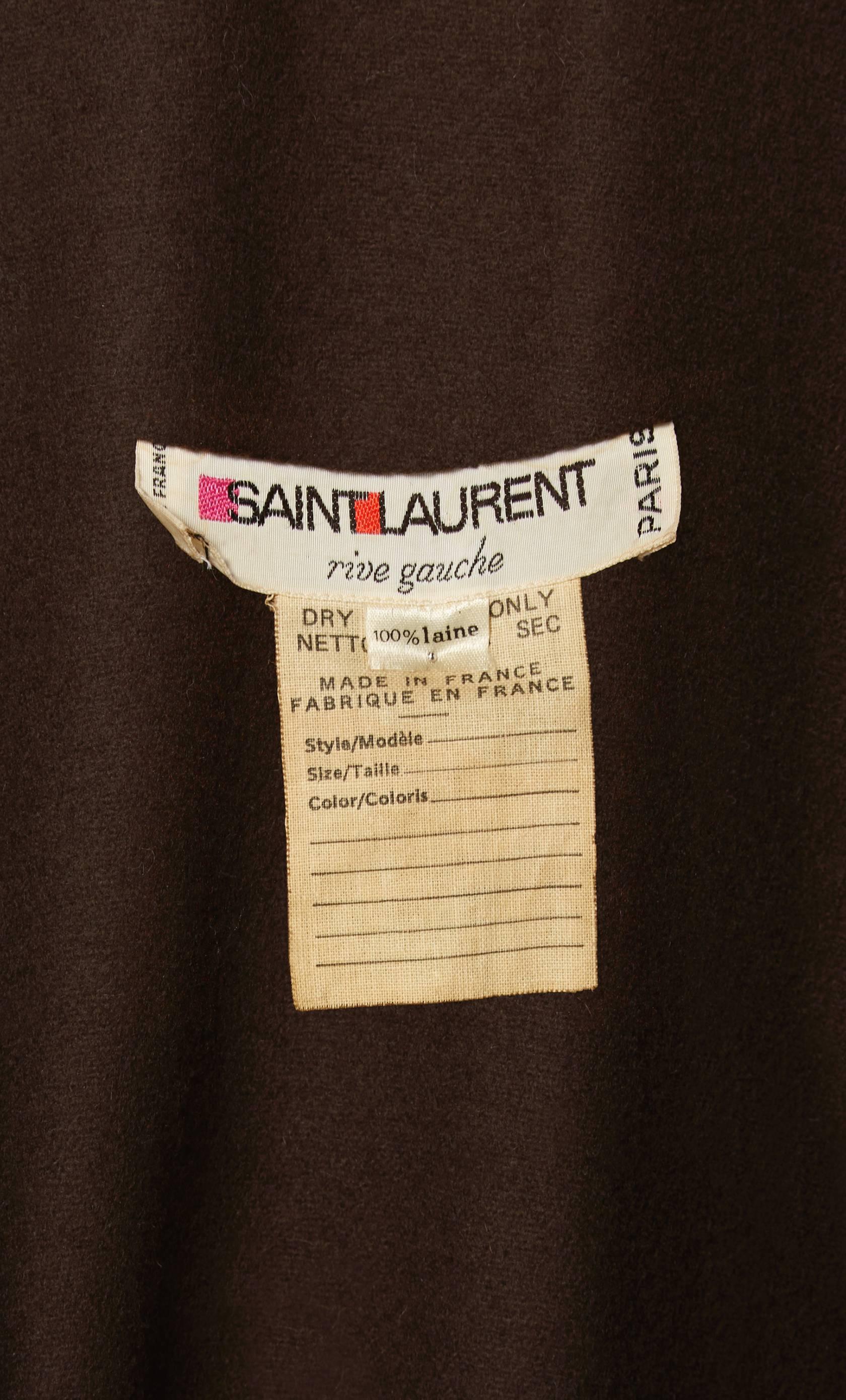 Women's Yves Saint Laurent  brown cape, circa 1976 For Sale