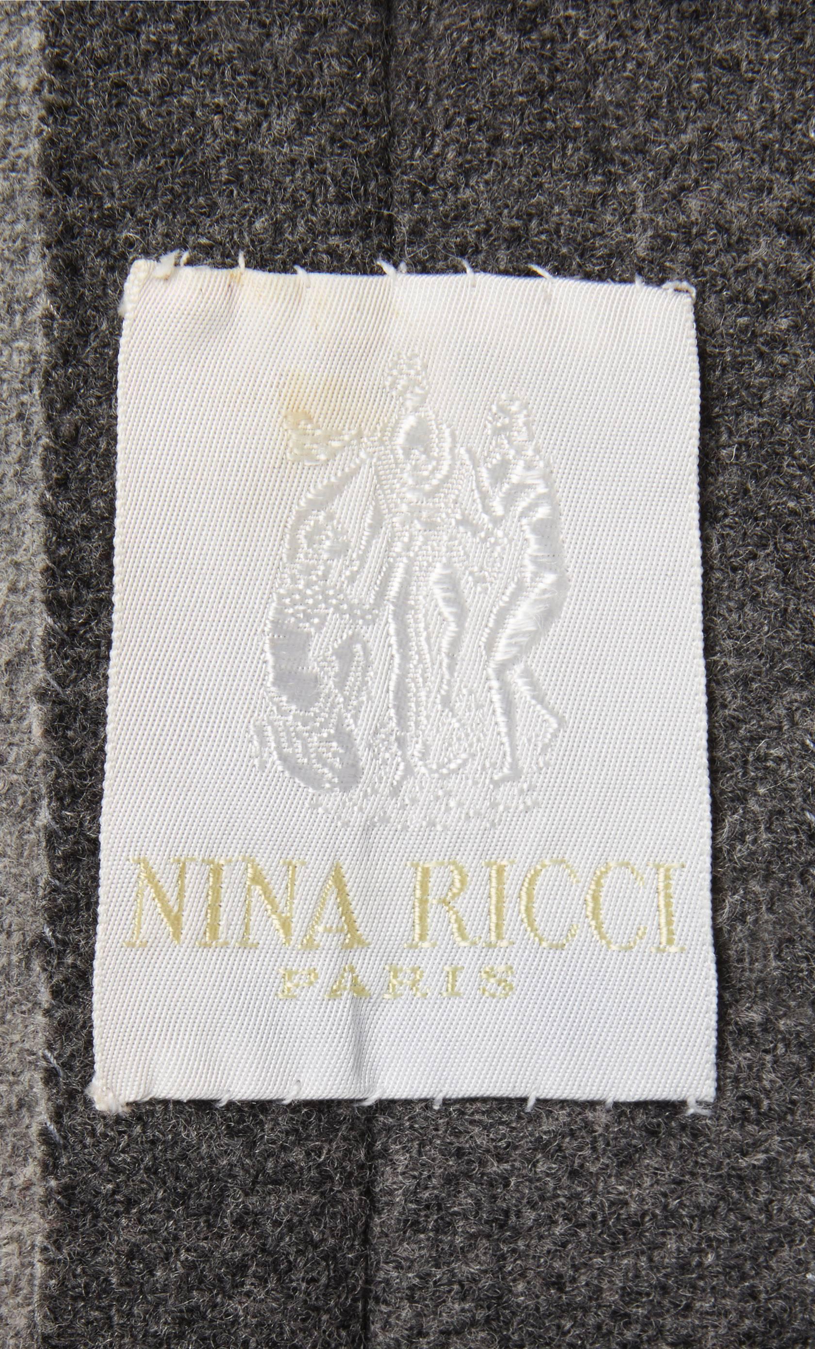 Nina Ricci haute couture grey dress, circa 1970 1