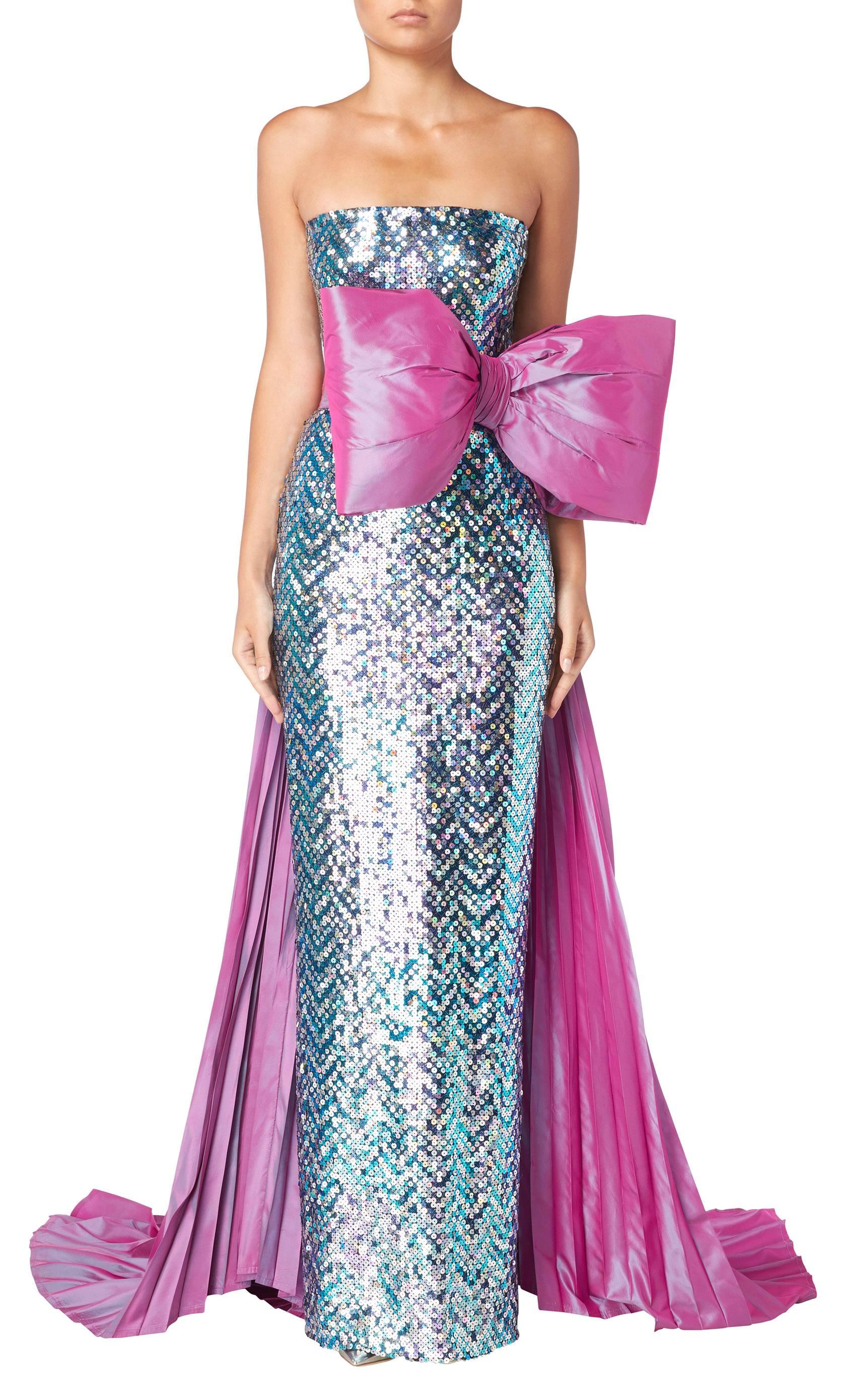 Purple Pierre Cardin haute couture sequin gown, 1991
