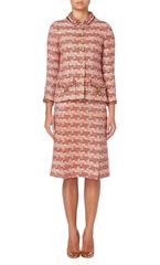 Chanel haute couture red and brown wool skirt suit, circa 1958