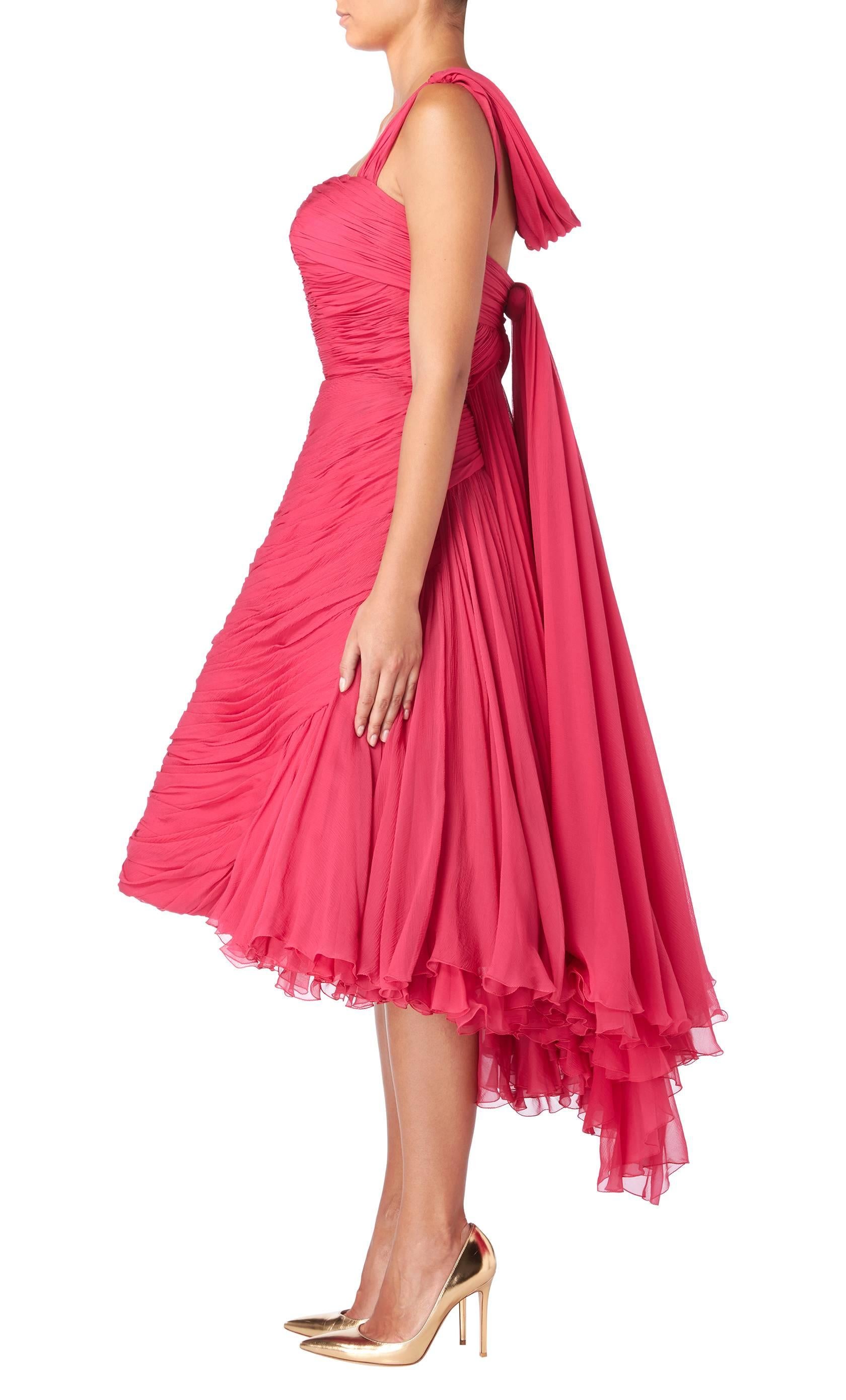 Pink Jean Dessès haute couture pink dress, circa 1959 For Sale