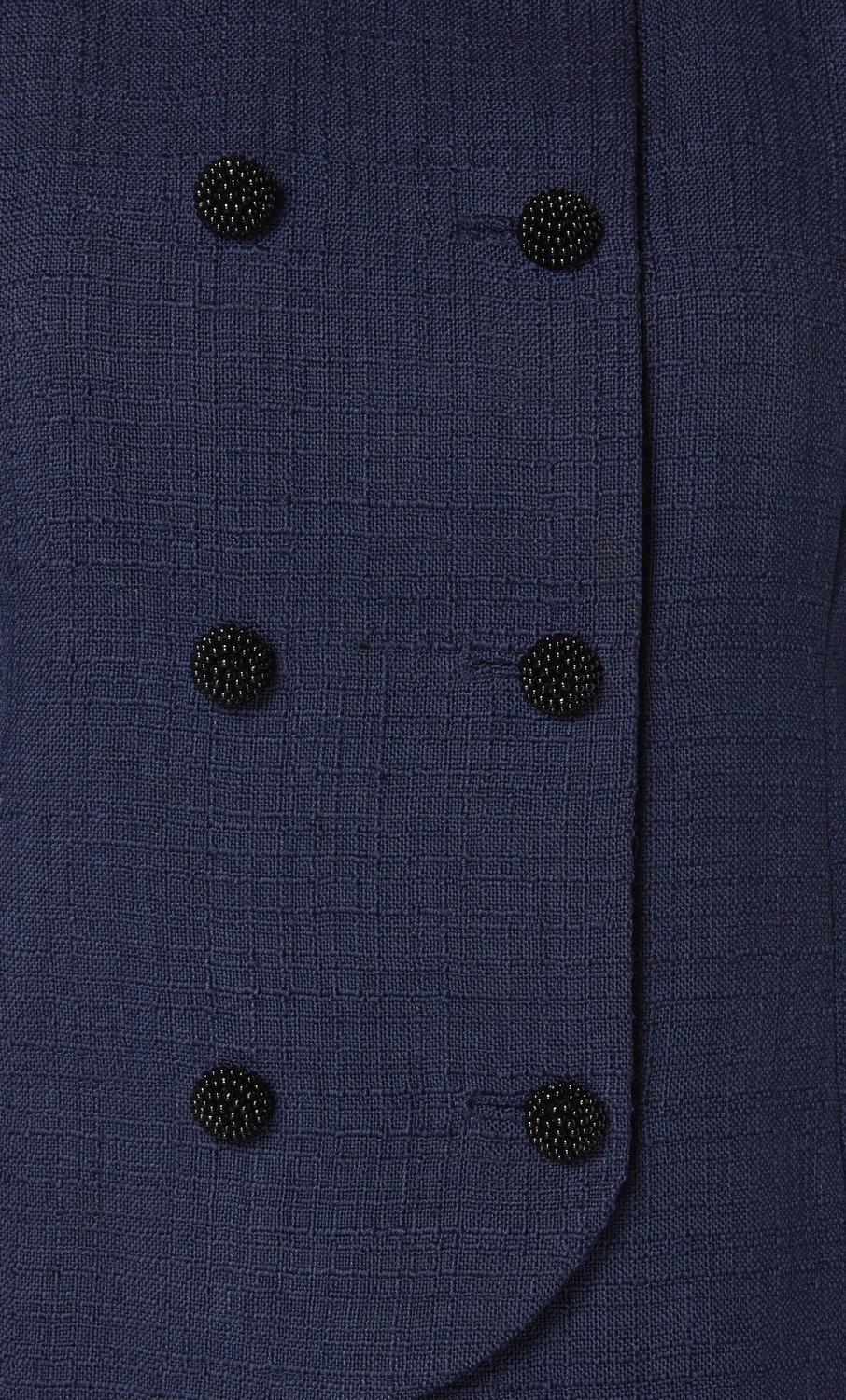 Balenciaga haute couture navy skirt suit, circa 1963 For Sale at 1stdibs