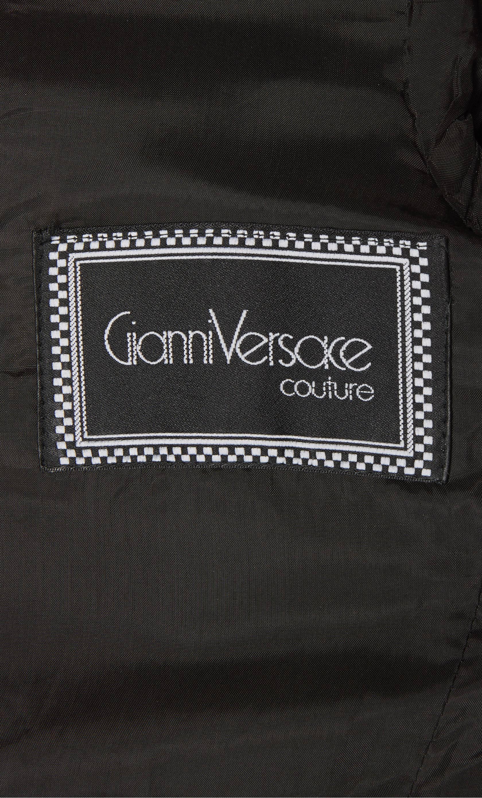 Versace Black jacket & printed leggings, Spring.Summer 1991 For Sale 1