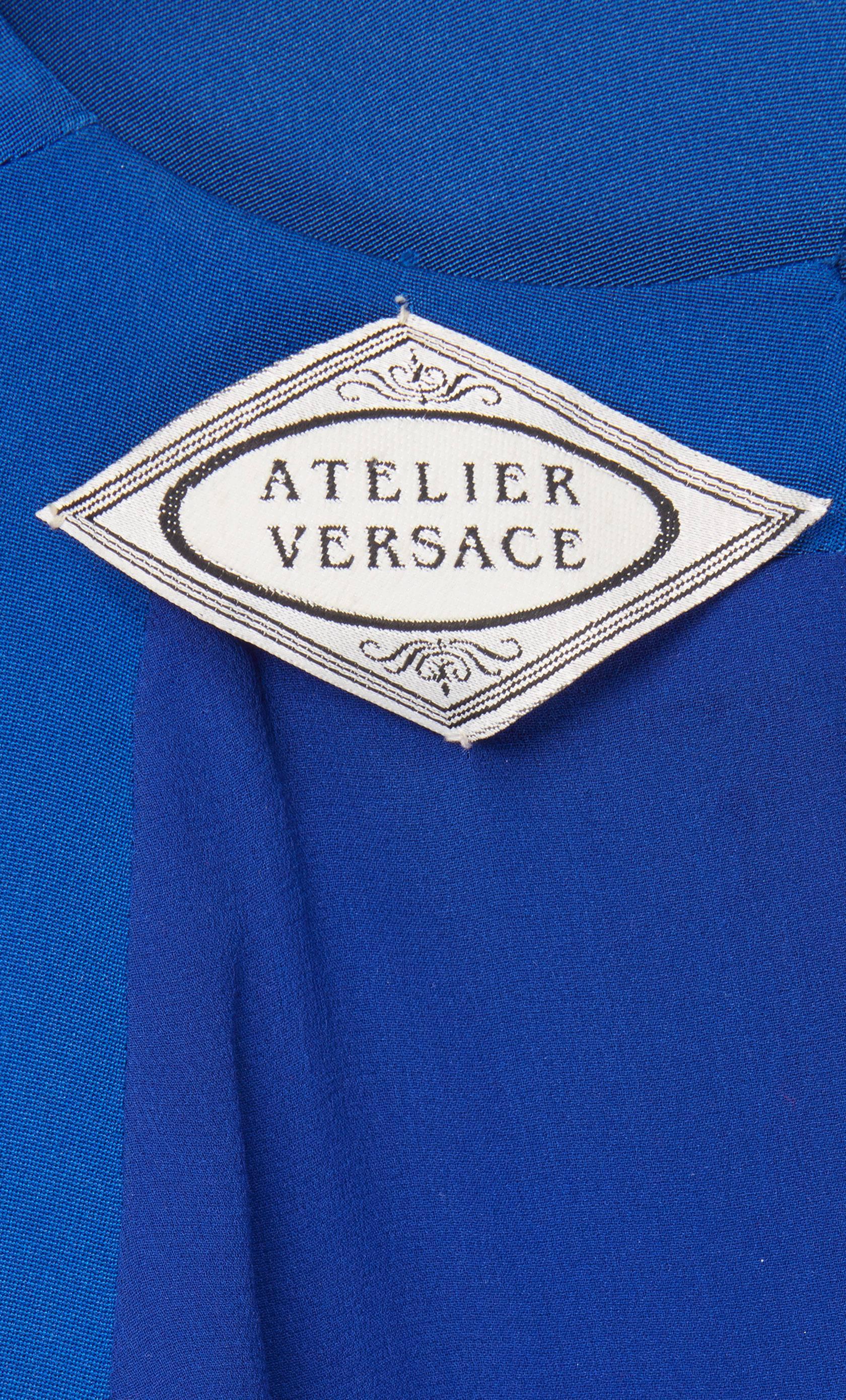 Versace Haute couture blue dress, Spring/Summer 1991 For Sale 3