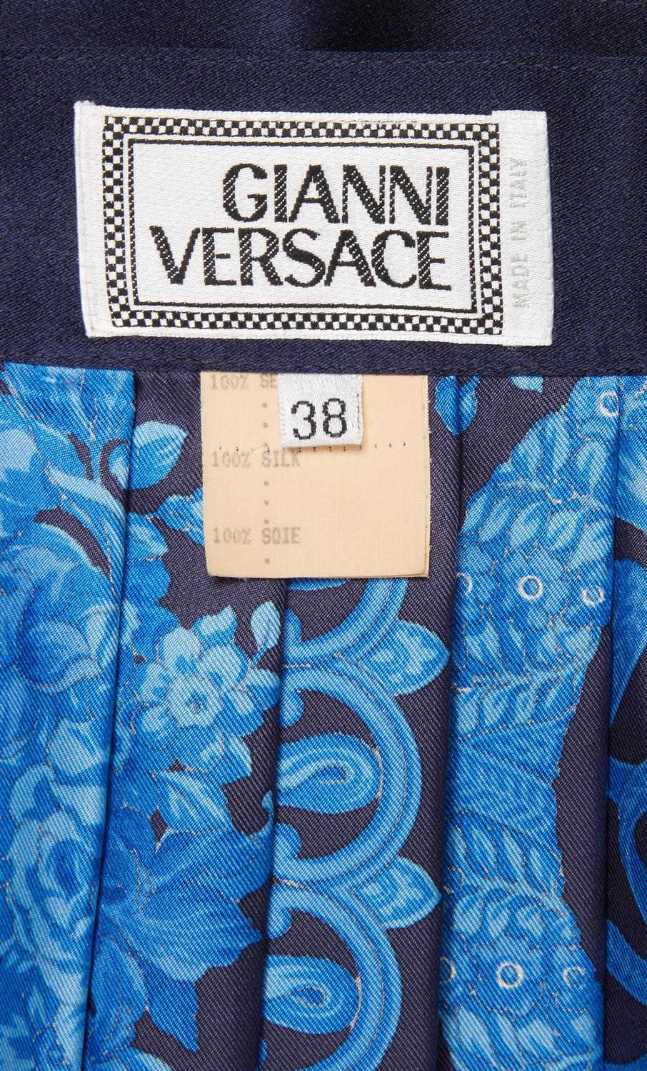 Versace Blue skirt, Autumn/Winter 1991 For Sale at 1stdibs